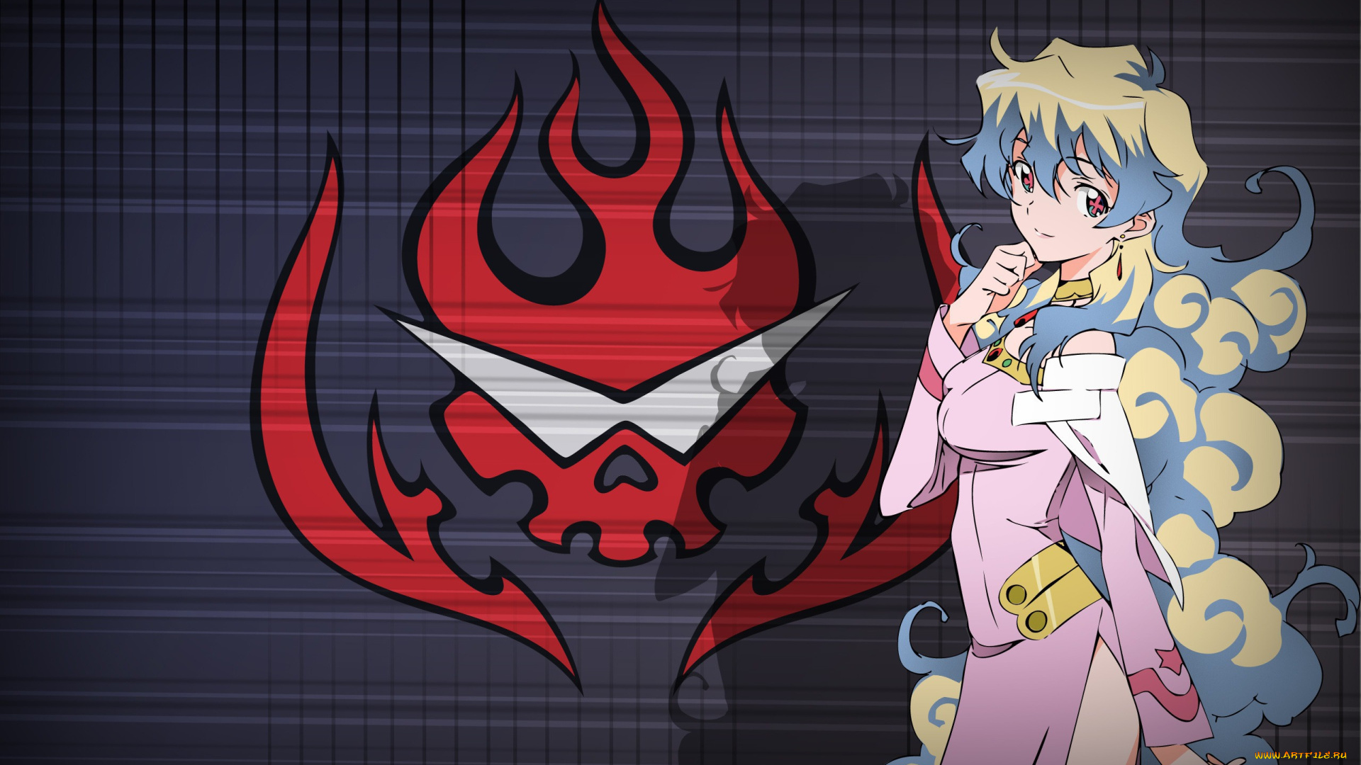 аниме, tengen, toppa, gurren-lagann, фон, взгляд, девушка