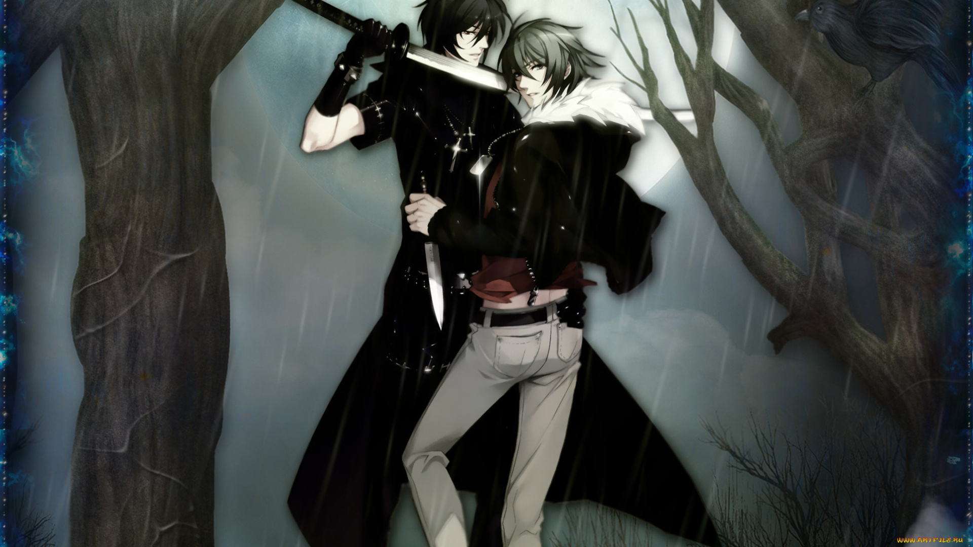 аниме, togainu, no, chi, парни, двое