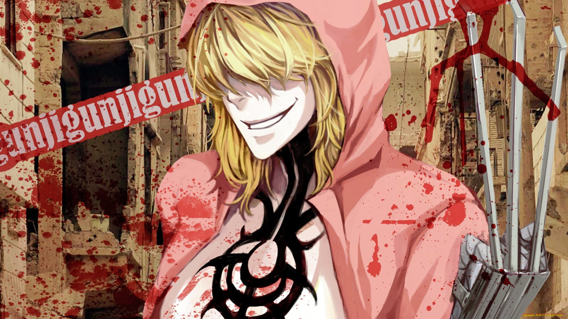 аниме, togainu, no, chi, улыбка, парень