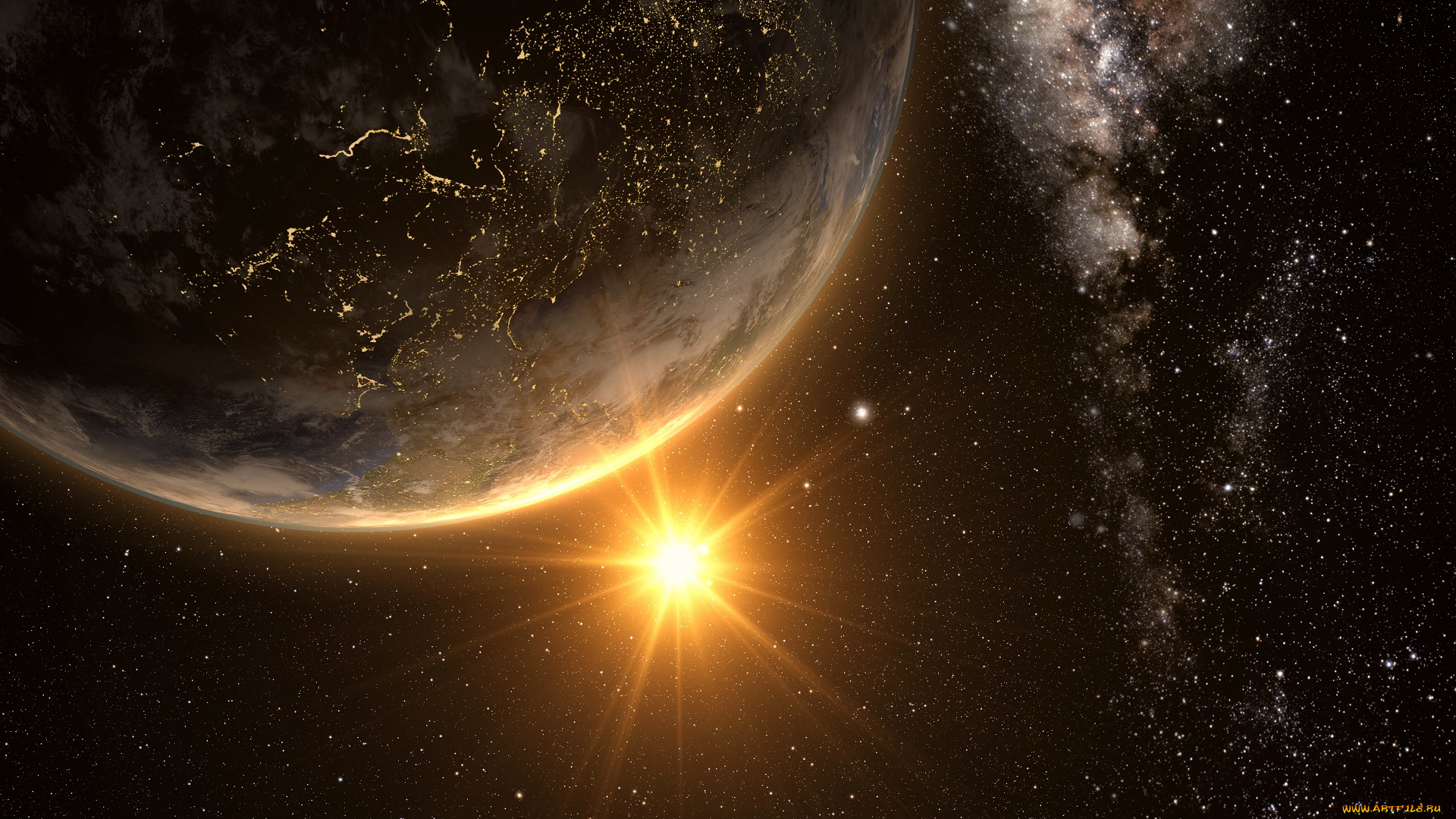 космос, арт, планета, галактика, вселенная