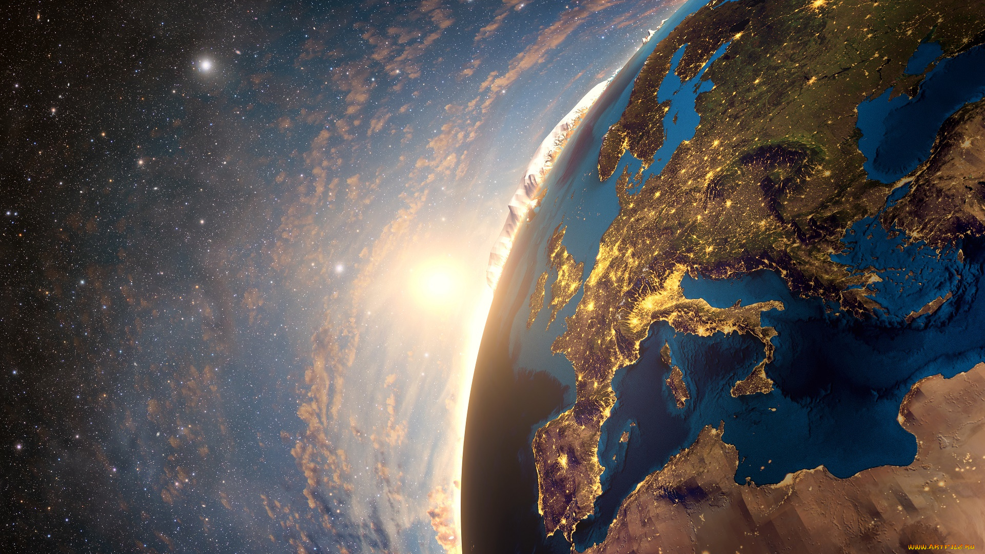 космос, арт, вселенная, планета, галактика