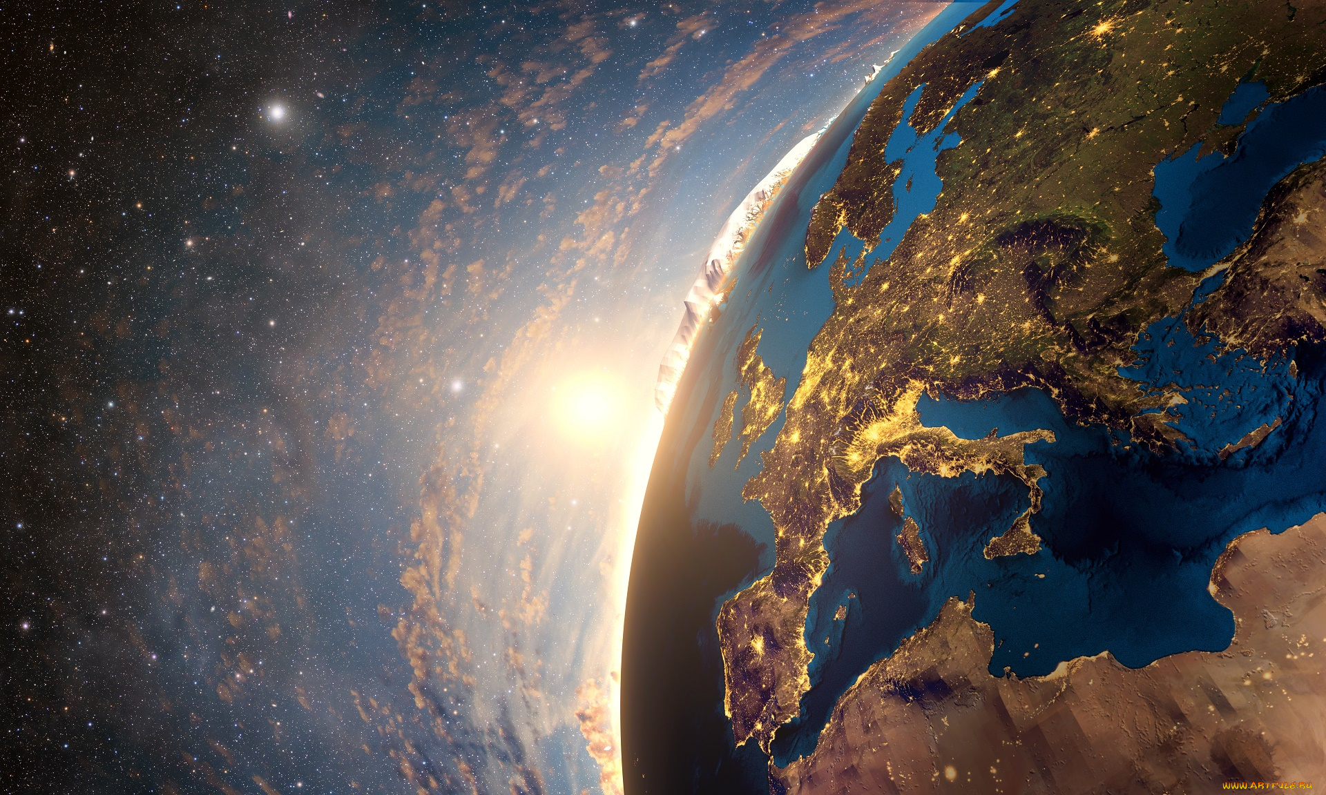 космос, арт, вселенная, планета, галактика