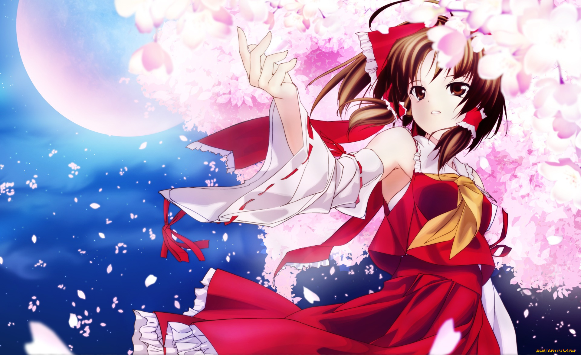 аниме, touhou, девушка, фон, взгляд