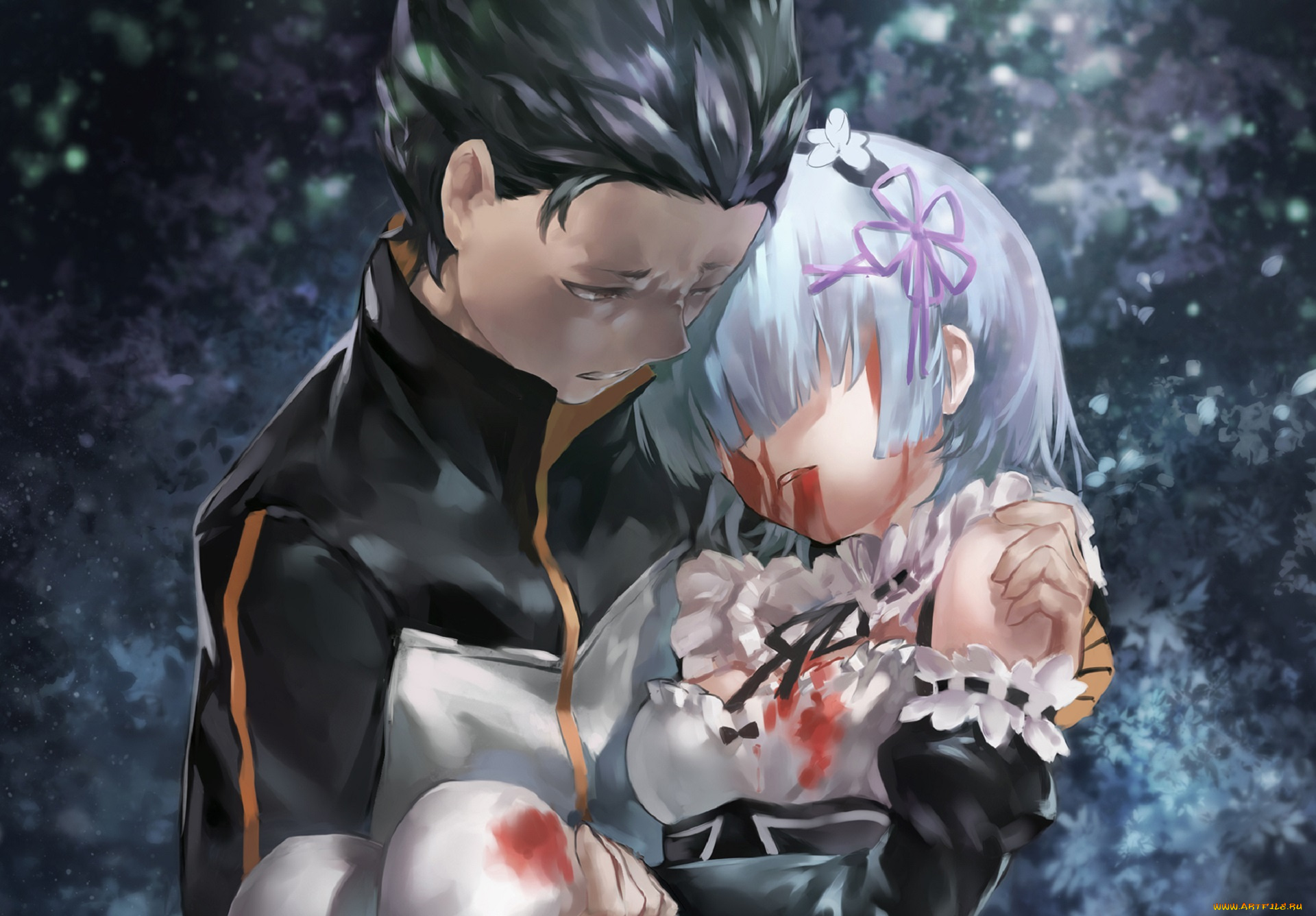 аниме, re, , zero, kara, hajimeru, isekai, seikatsu, рам, субару, драма