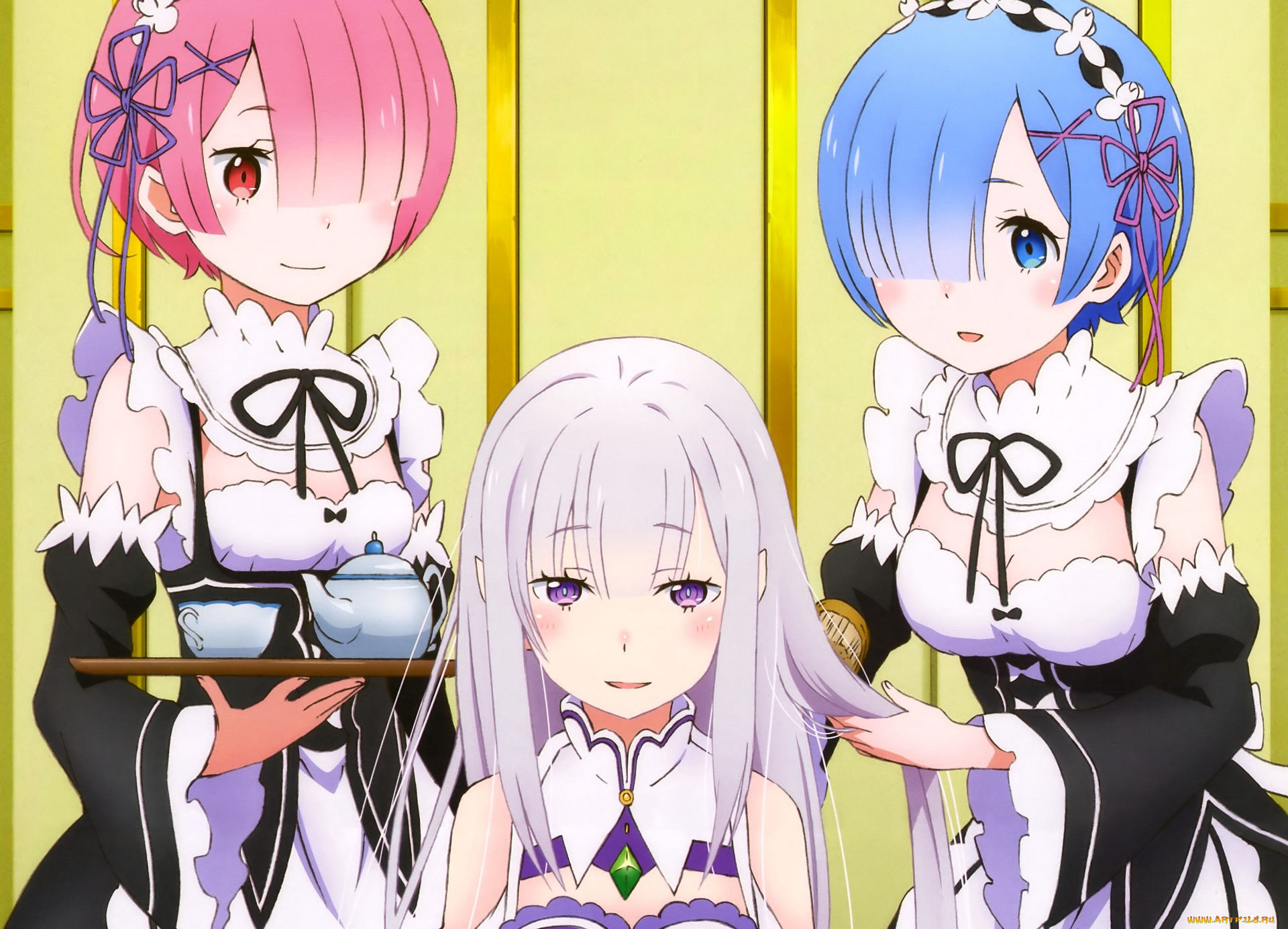 аниме, re, , zero, kara, hajimeru, isekai, seikatsu, девушки