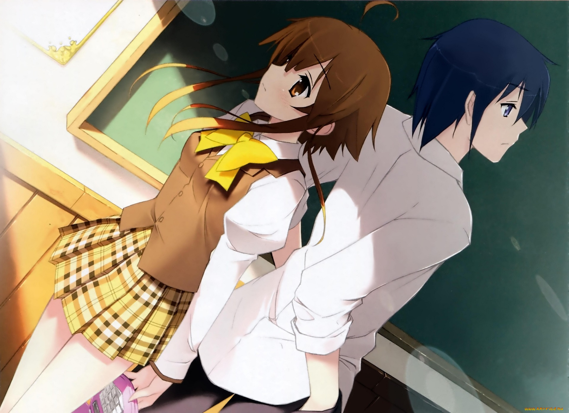 аниме, unknown, , другое, девушка, школа, парень