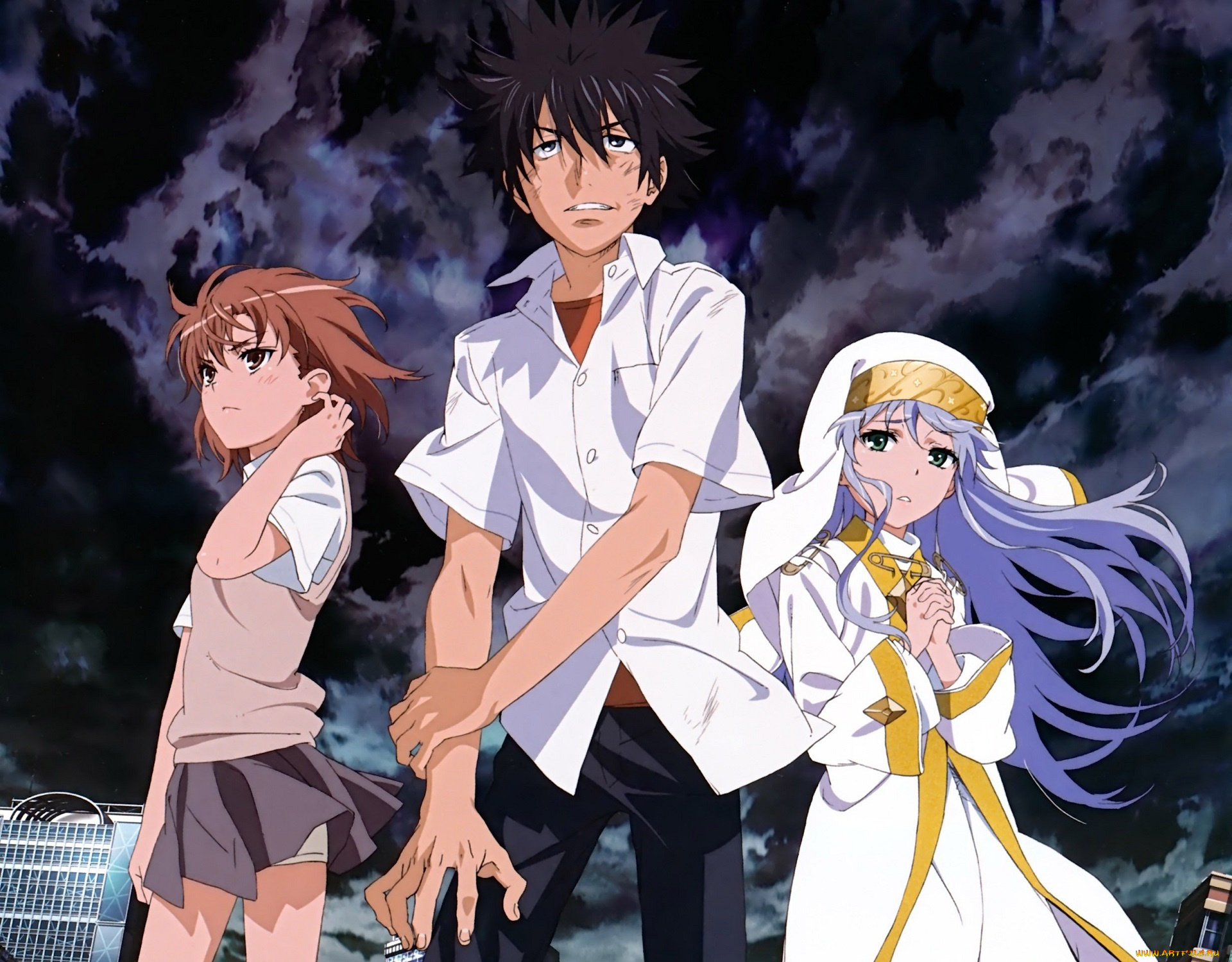 аниме, toaru, majutsu, no, index, девушки, парень