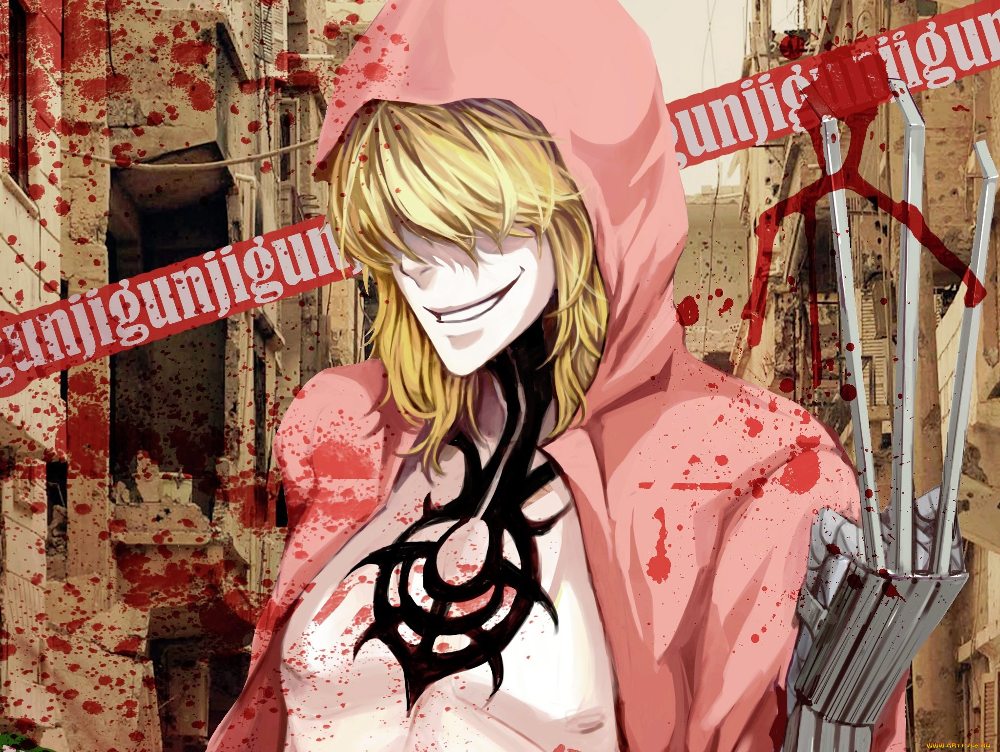 аниме, togainu, no, chi, улыбка, парень