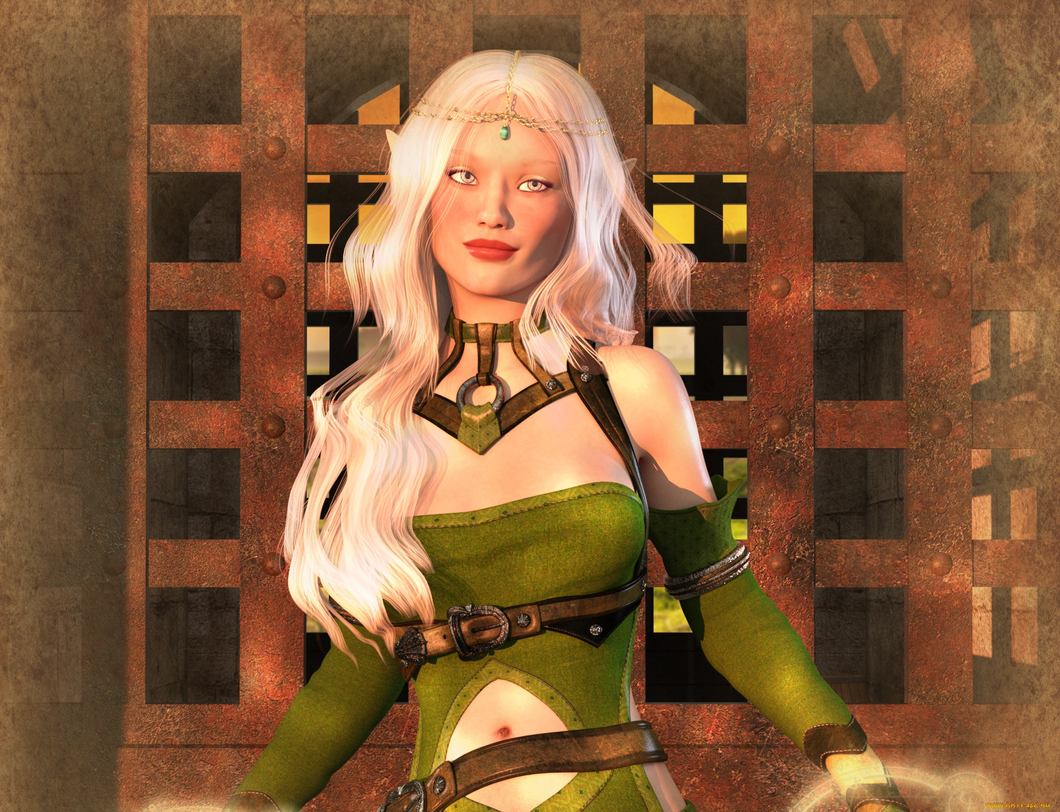 3д, графика, эльфы, , elves, эльфийка, взгляд, фон