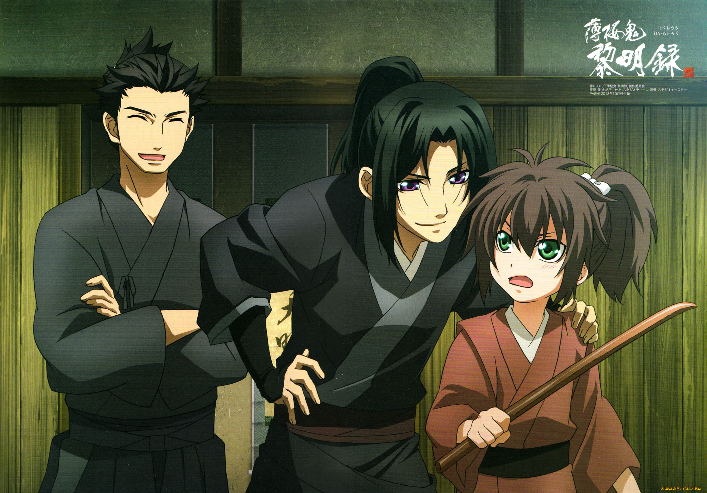 аниме, hakuoki, парни, самураи, девушка