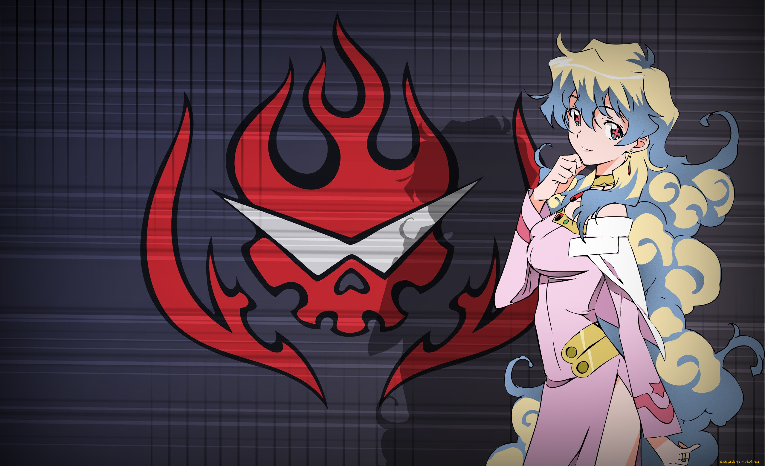 аниме, tengen, toppa, gurren-lagann, фон, взгляд, девушка