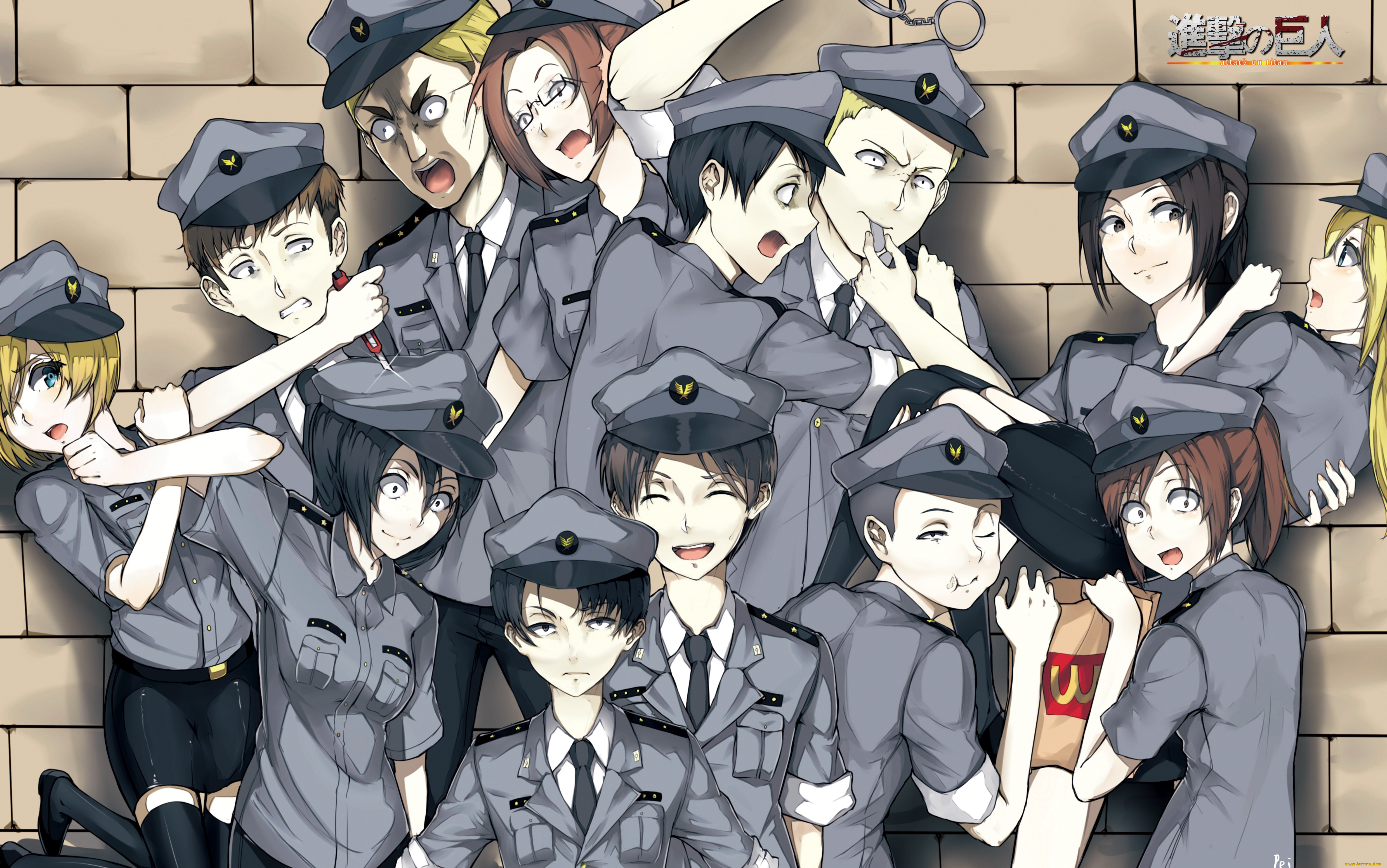 аниме, shingeki, no, kyojin, атака, титанов