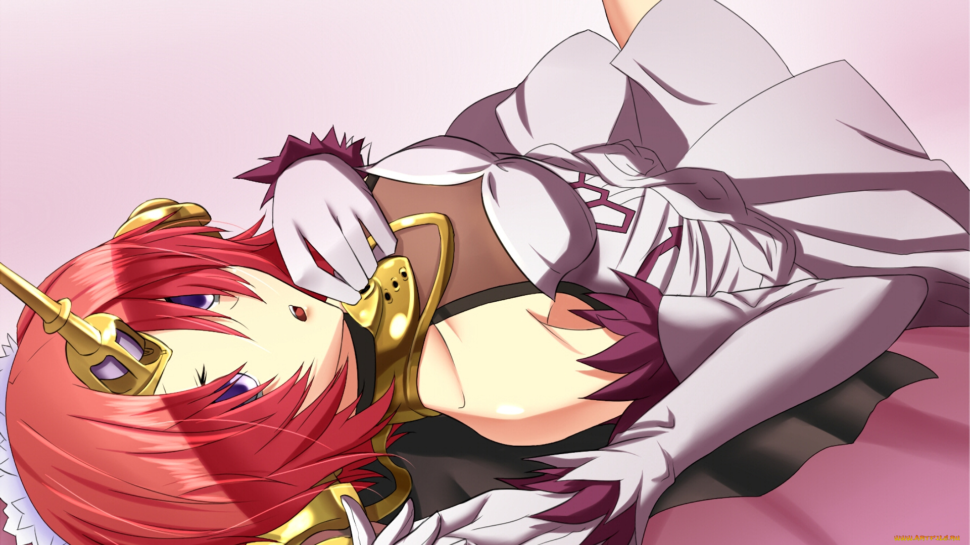 аниме, fate, stay, night, девушка, взгляд, фон