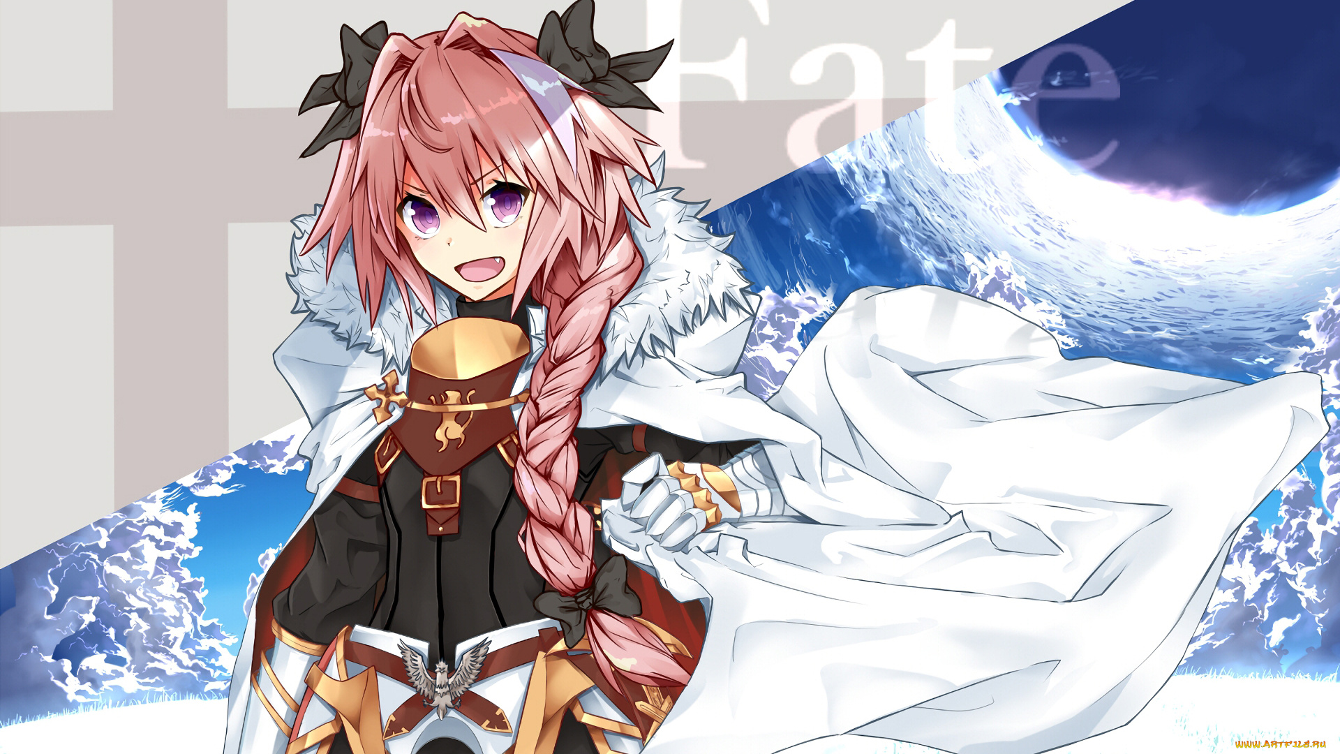 аниме, fate, stay, night, девушка, взгляд, фон