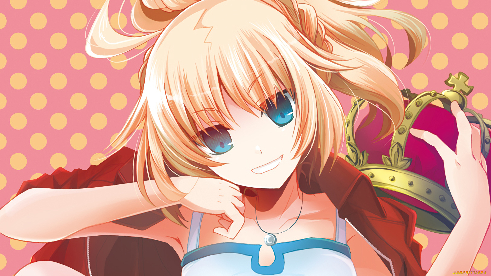 аниме, fate, stay, night, девушка, взгляд, фон