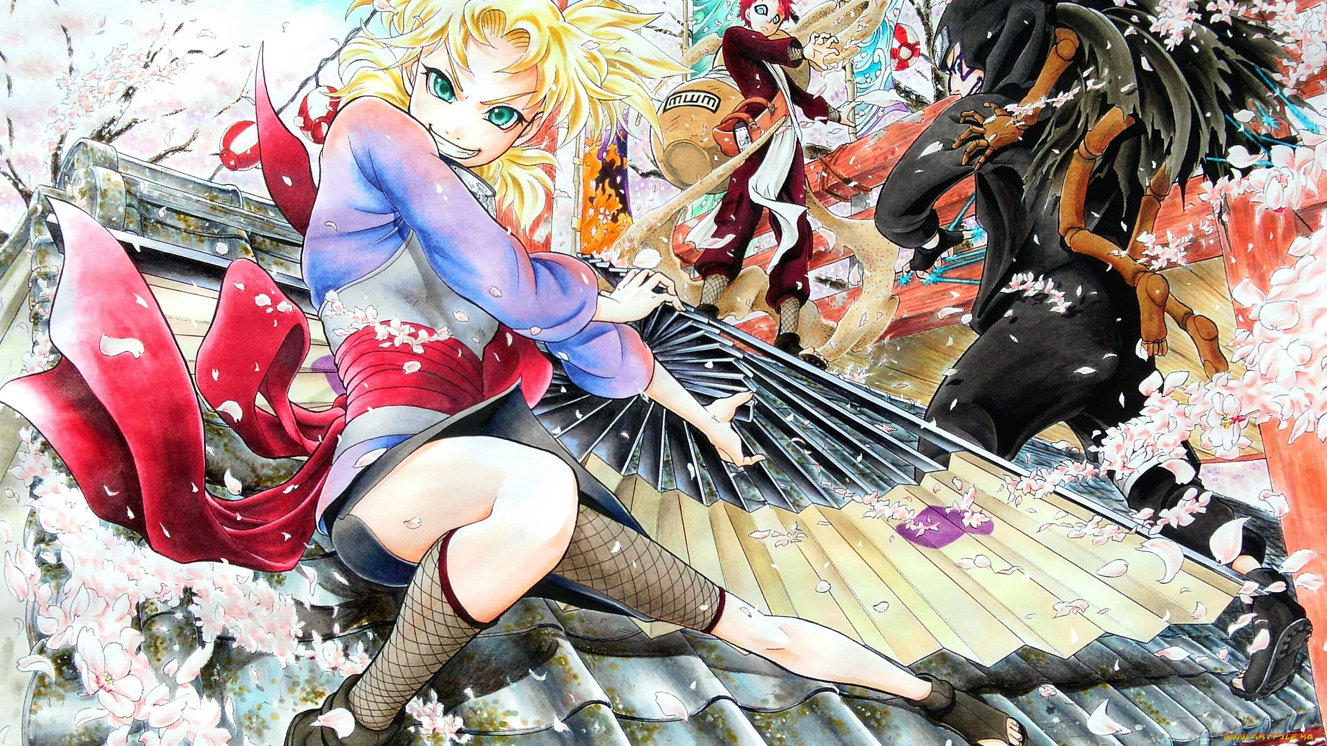 аниме, naruto, скрытый, песок