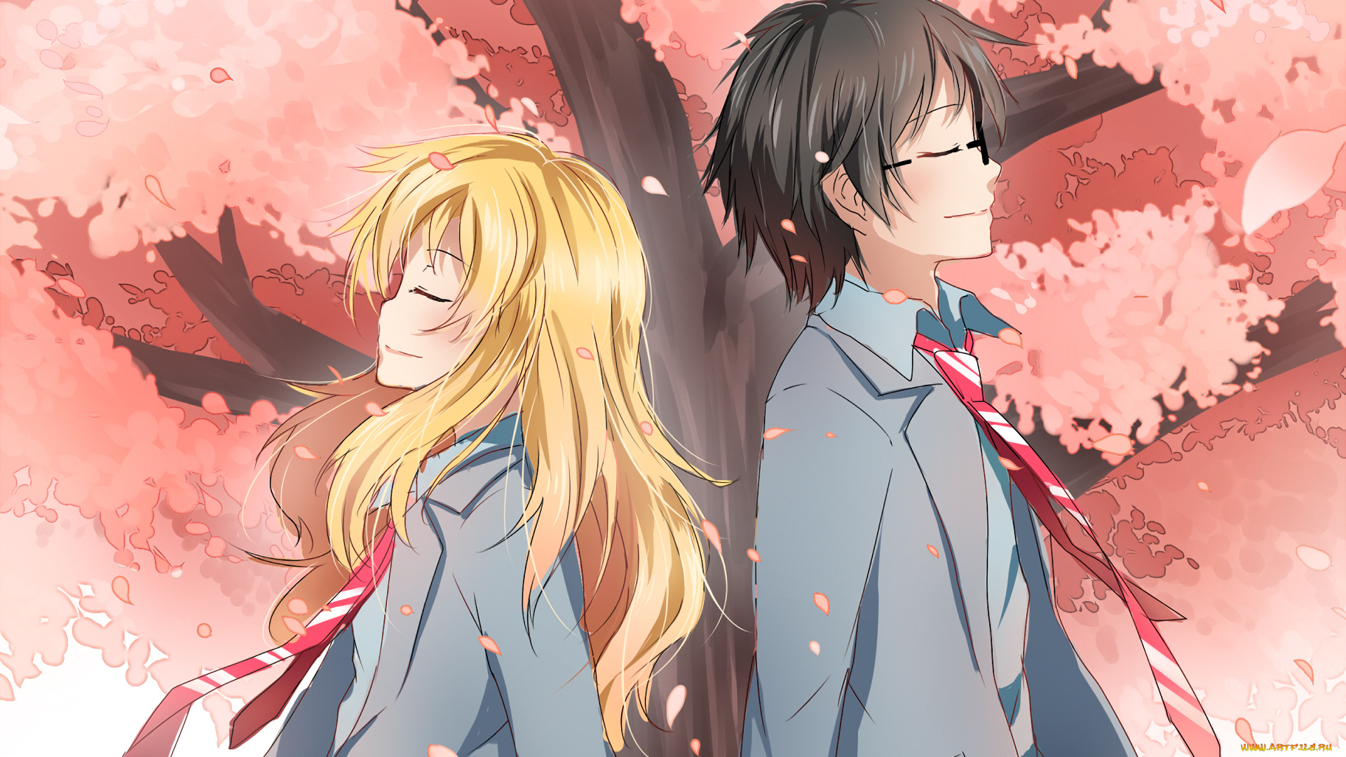 аниме, shigatsu, wa, kimi, no, uso, твоя, апрельская, ложь