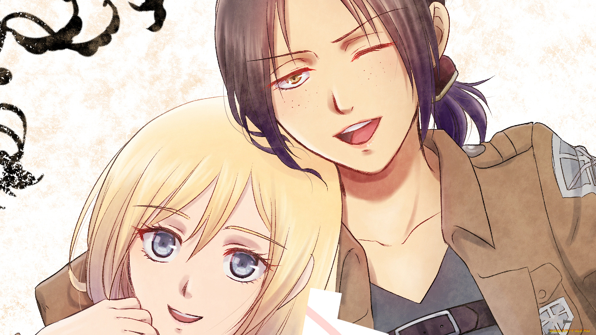 аниме, shingeki, no, kyojin, девушка