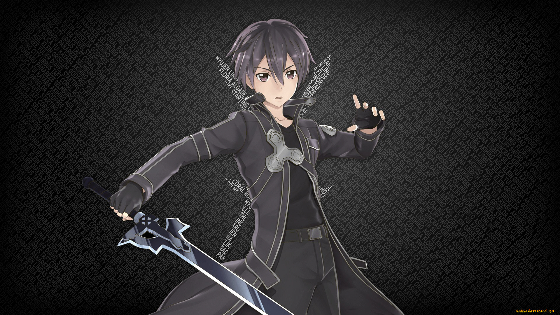 аниме, sword, art, online, кирито