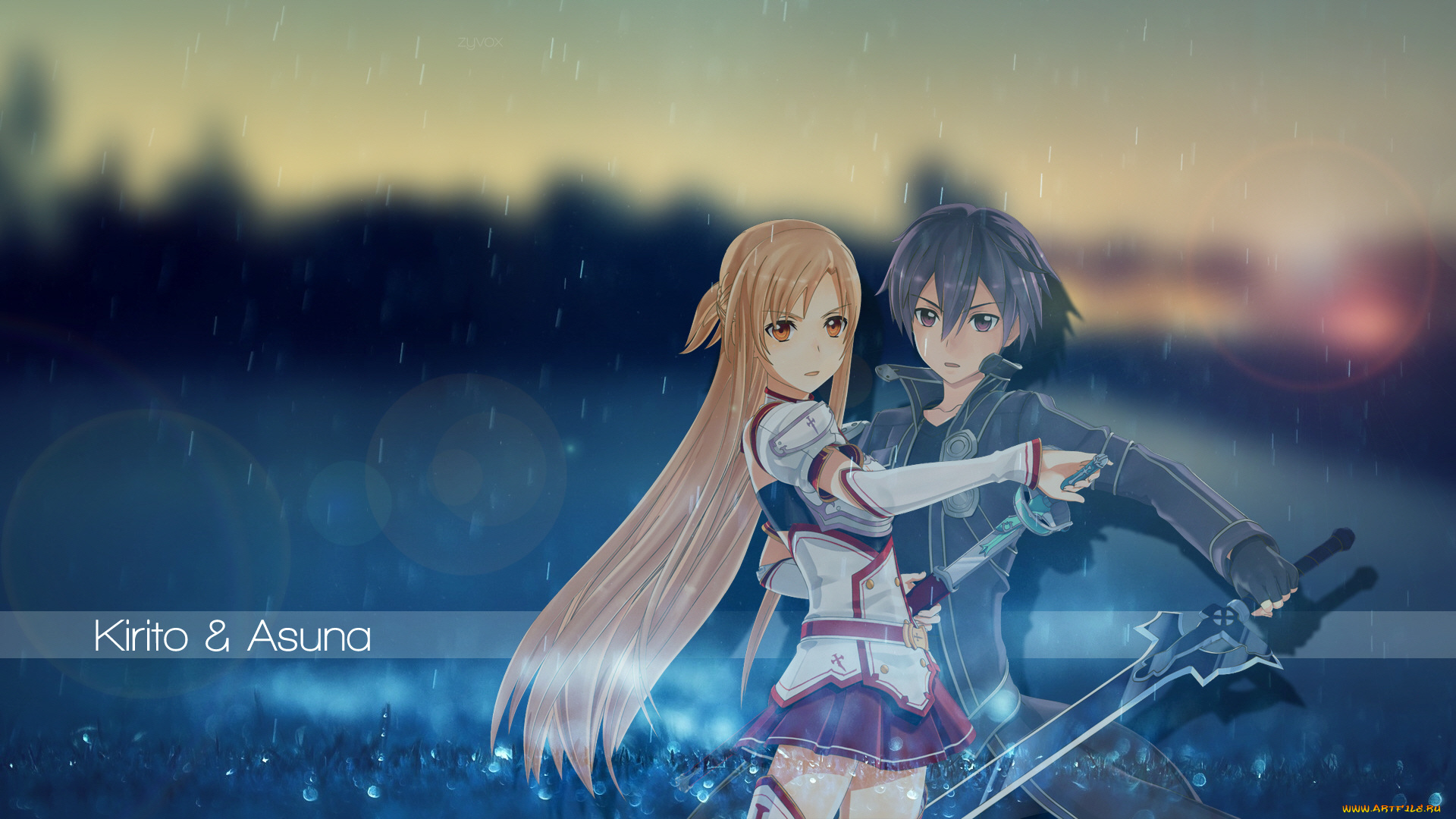 аниме, sword, art, online, пара