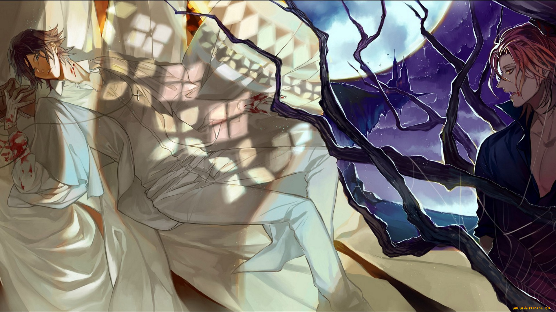 аниме, uta, no, prince-sama, жертва, вампир, парни