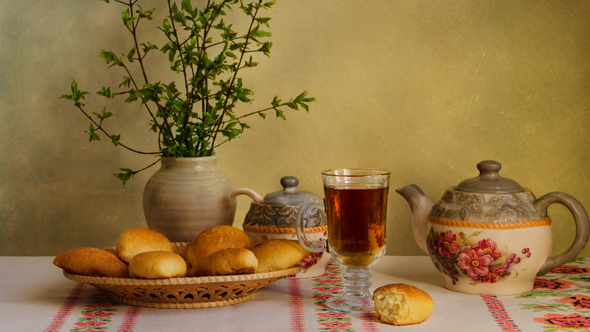 еда, хлеб, , выпечка, чай, вкусно, пирожки, уют