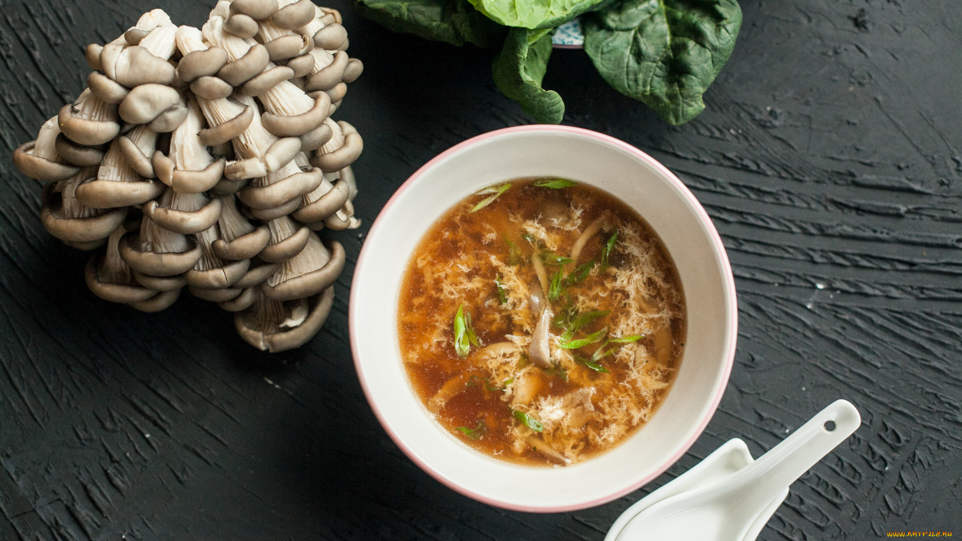 еда, первые, блюда, вешенки, грибы, суп, первое, блюдо