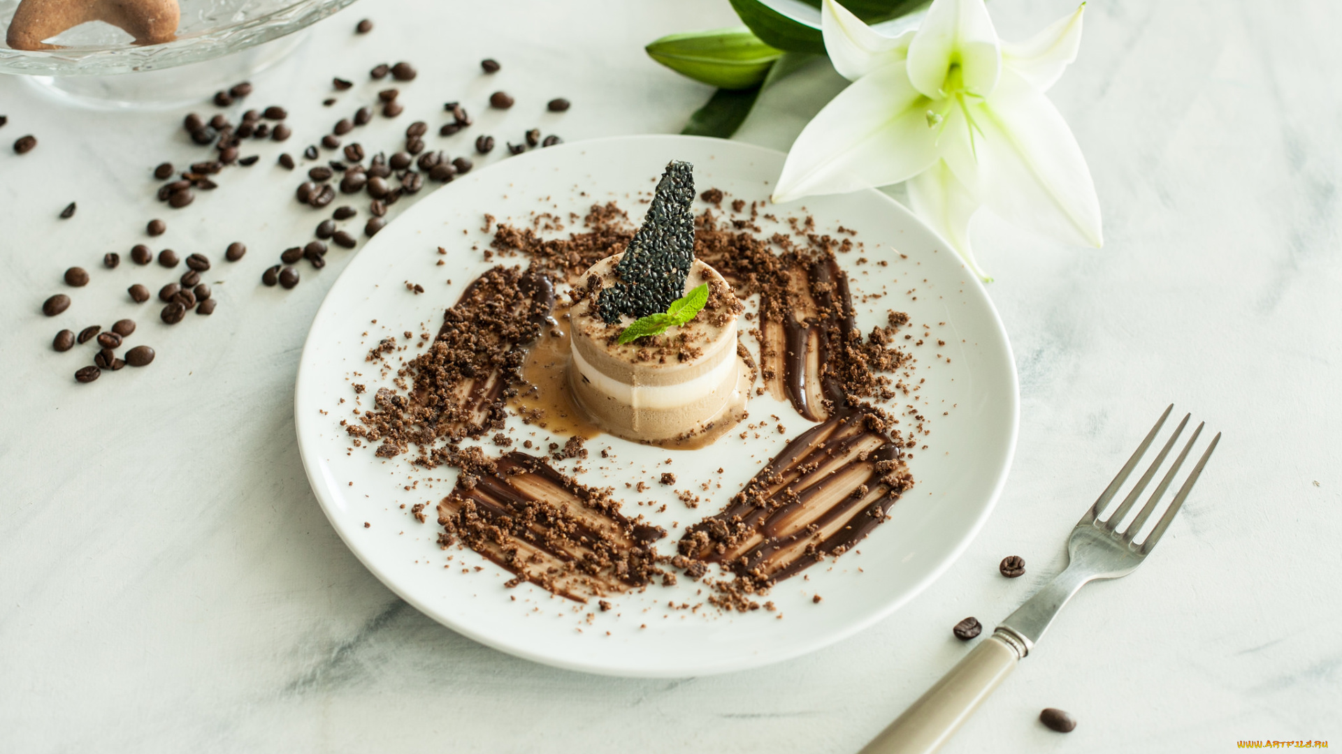 еда, пирожные, , кексы, , печенье, сладость, десерт, цветы, мята, шоколад