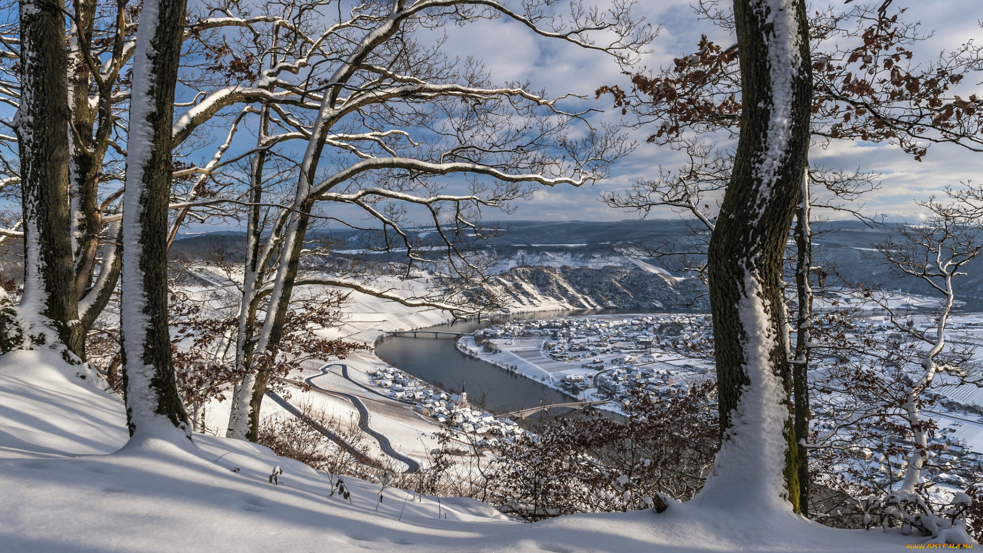 природа, зима, снег