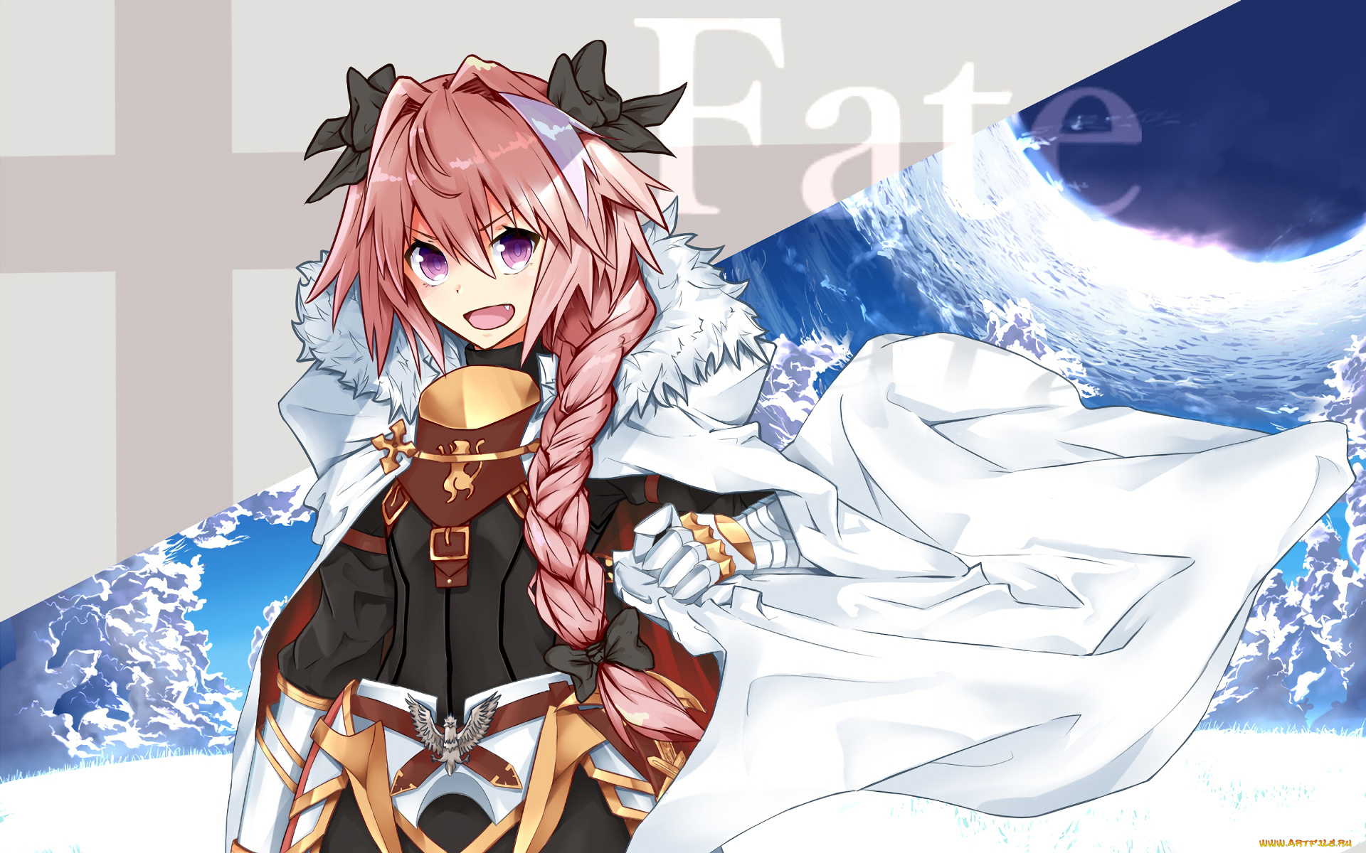 аниме, fate, stay, night, девушка, взгляд, фон