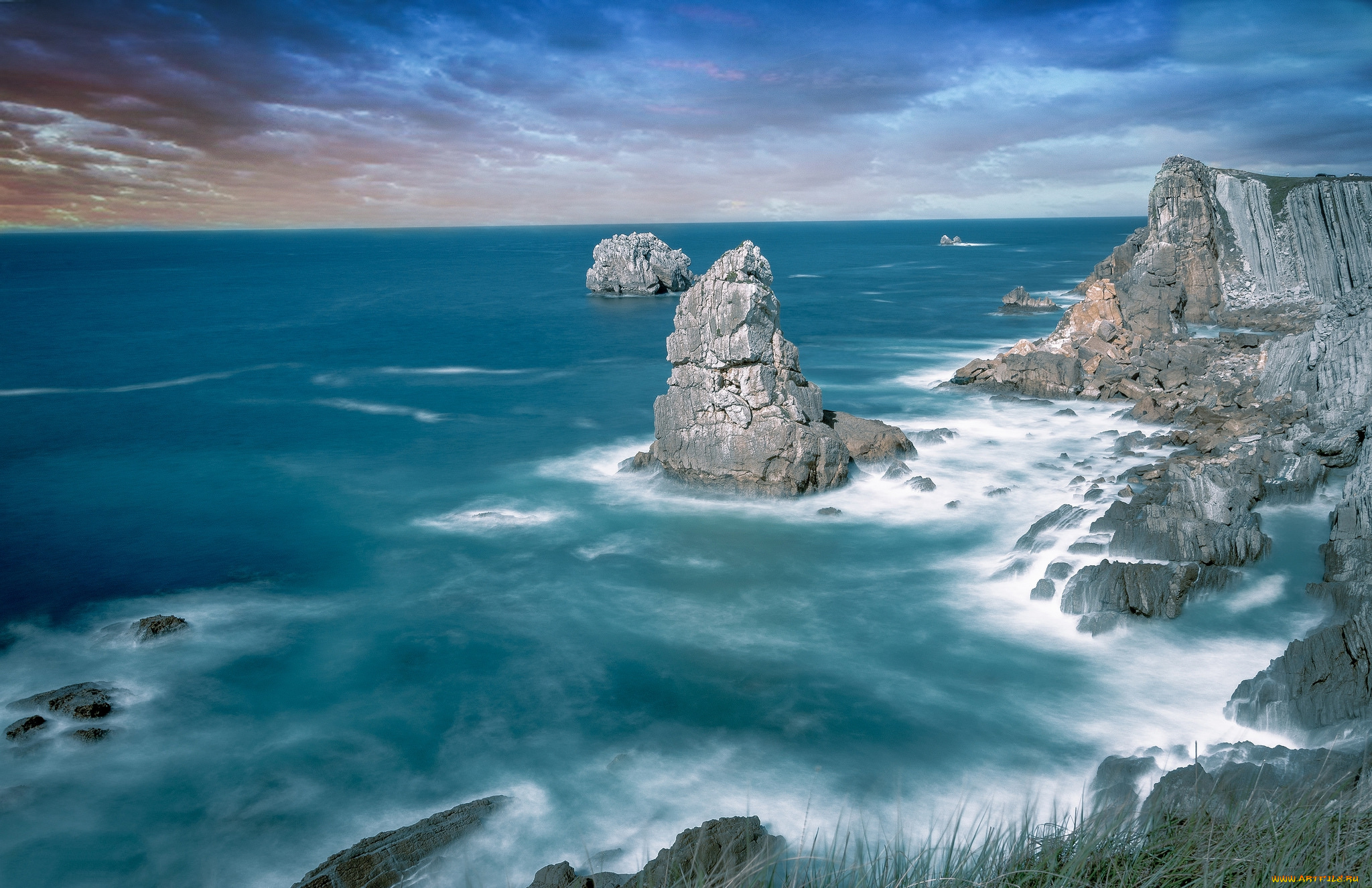 природа, побережье, море, берег