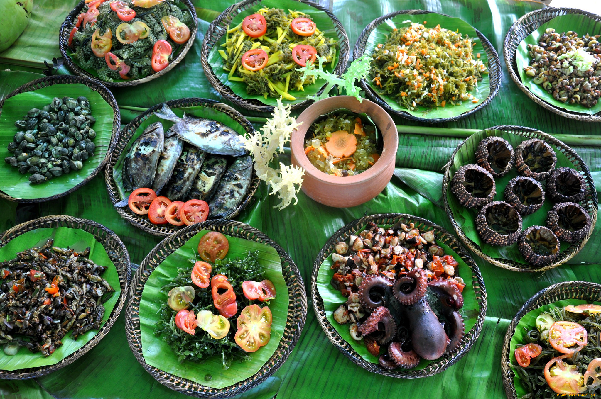 еда, рыбные, блюда, , с, морепродуктами, деликатесы