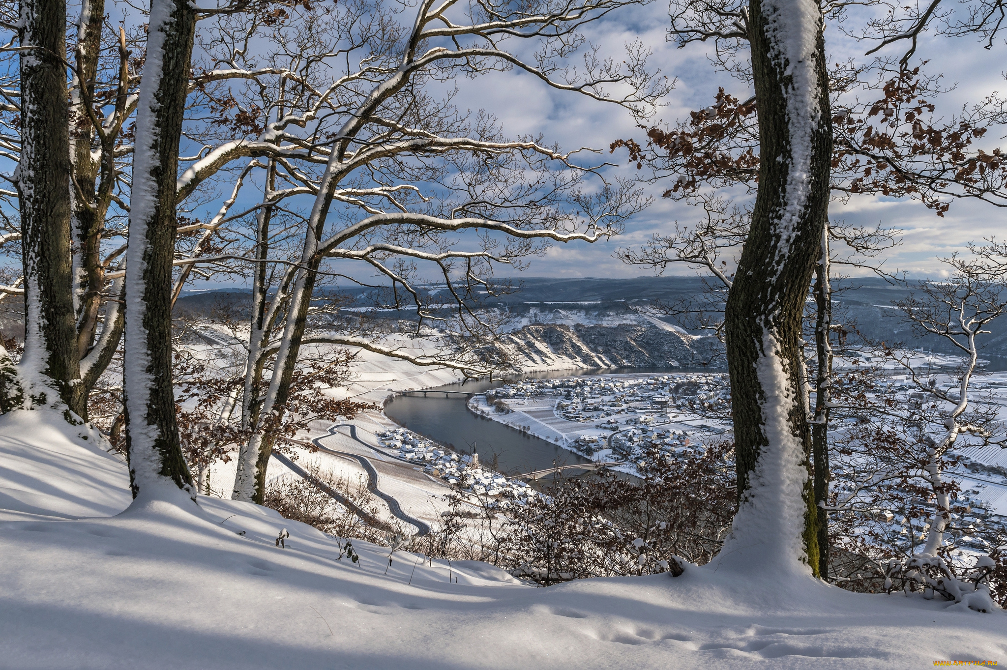 природа, зима, снег