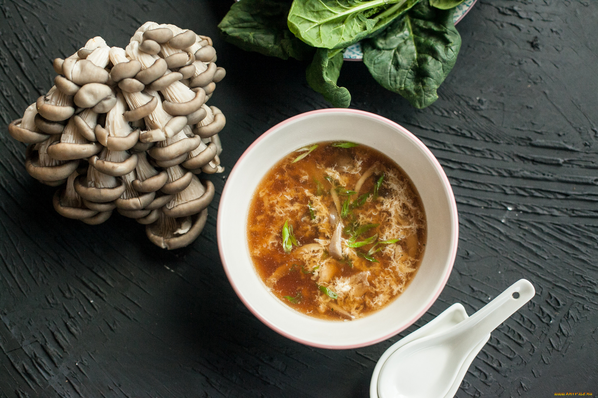 еда, первые, блюда, вешенки, грибы, суп, первое, блюдо