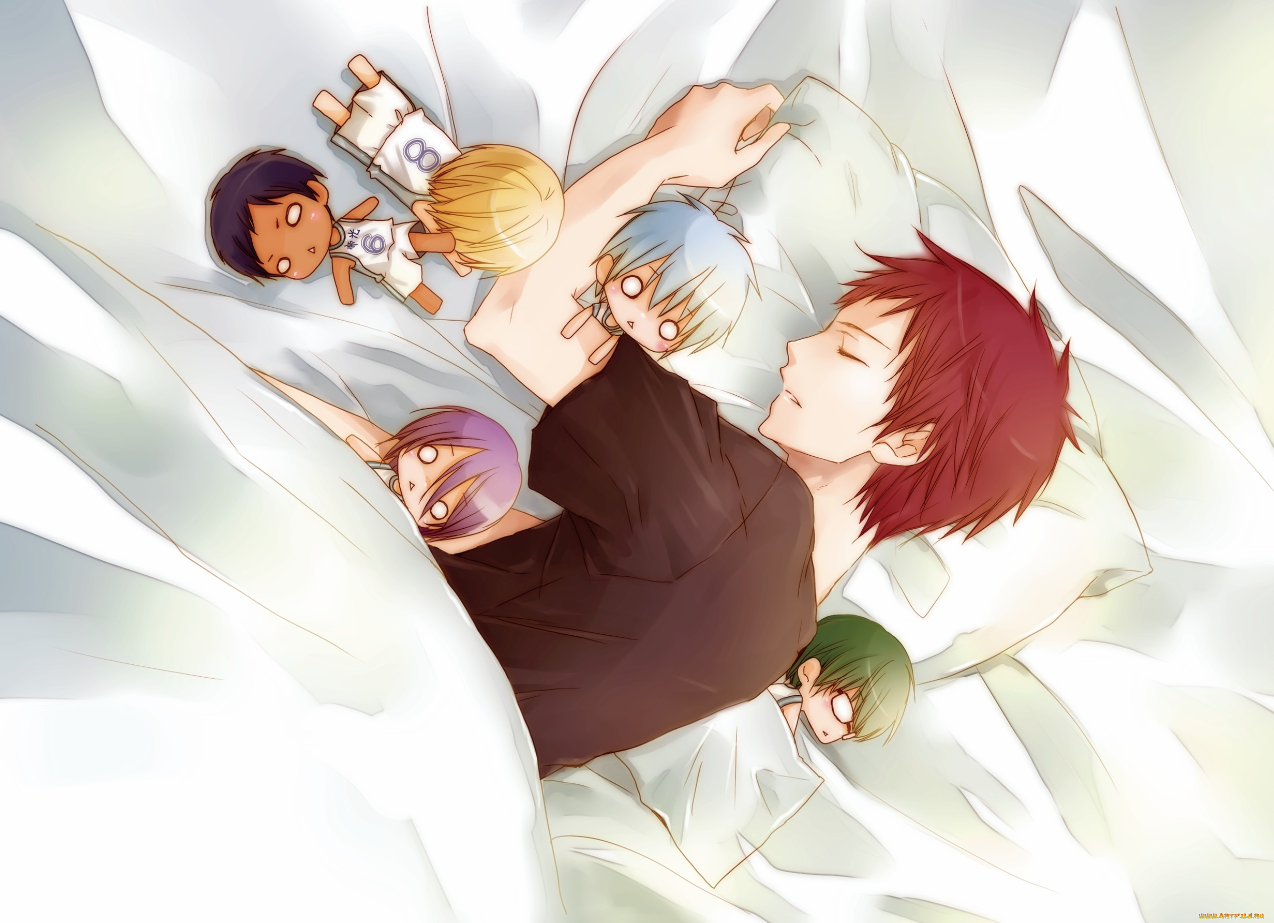 аниме, kuroko, no, baske, спит