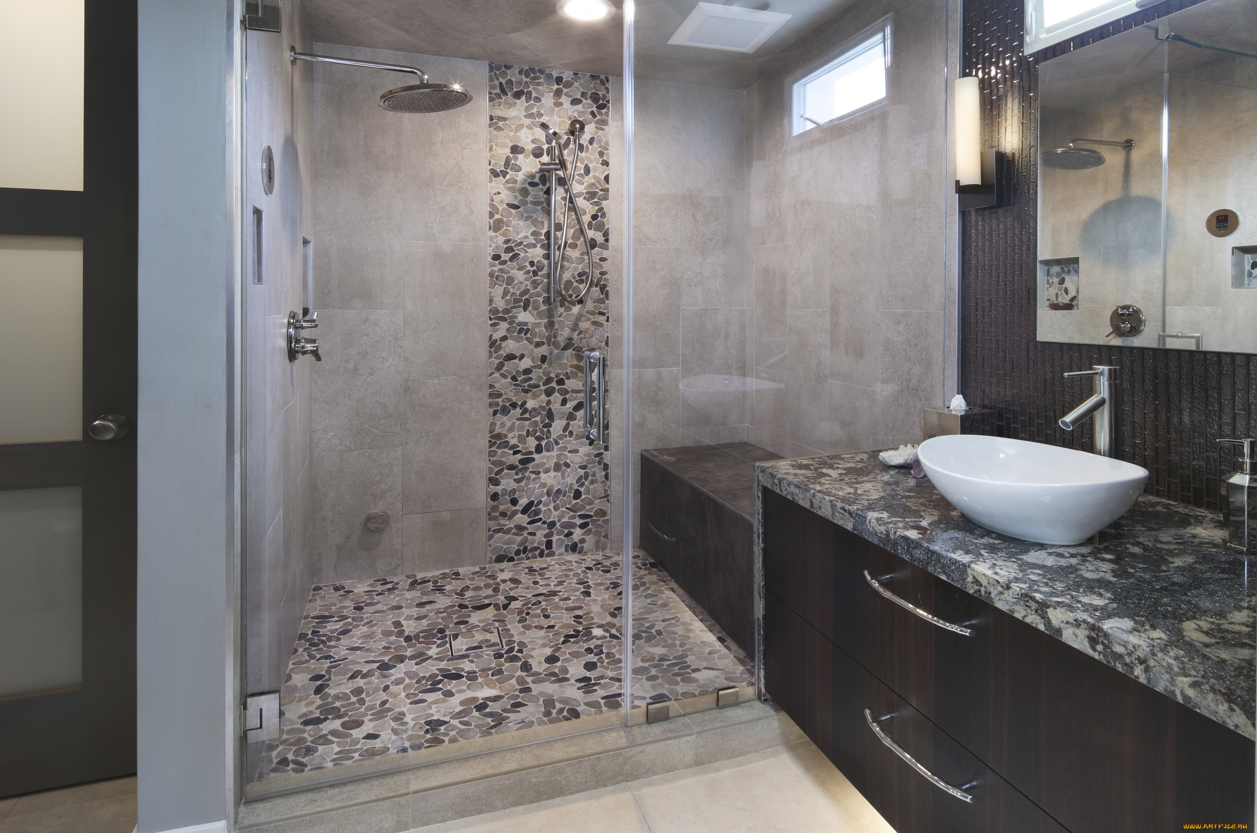 интерьер, ванная, и, туалетная, комнаты, дизайн, стиль, ванная