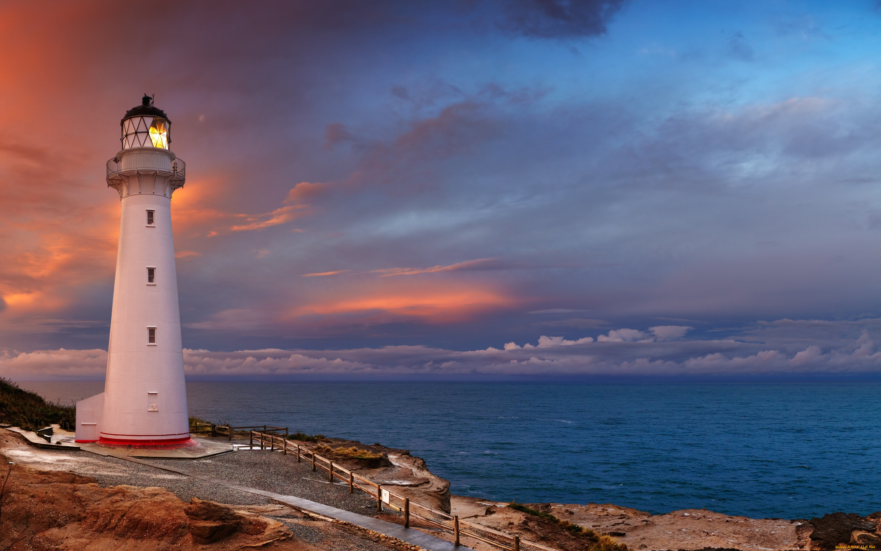 природа, маяки, море, закат, маяк