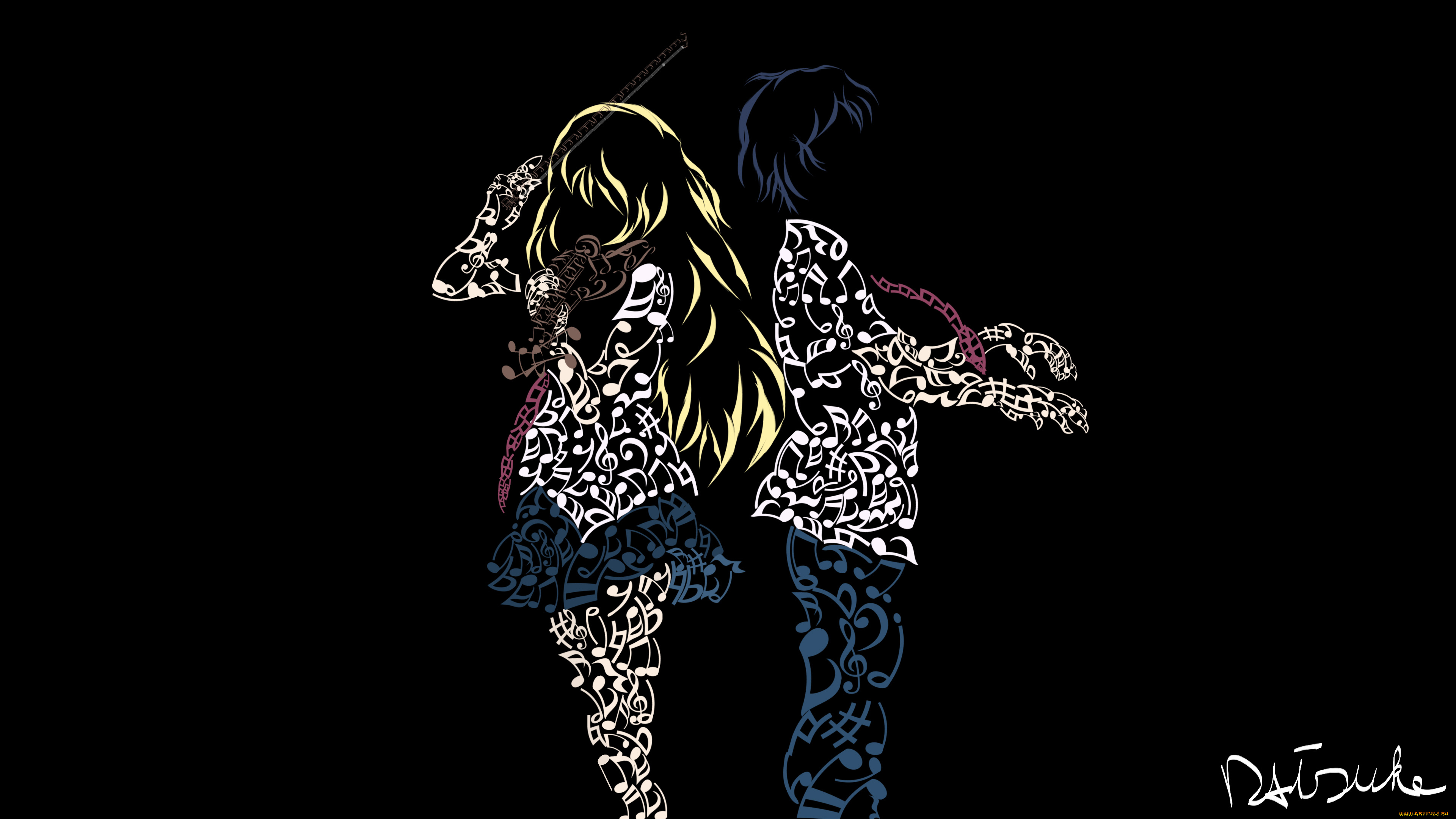 аниме, shigatsu, wa, kimi, no, uso, абстракция