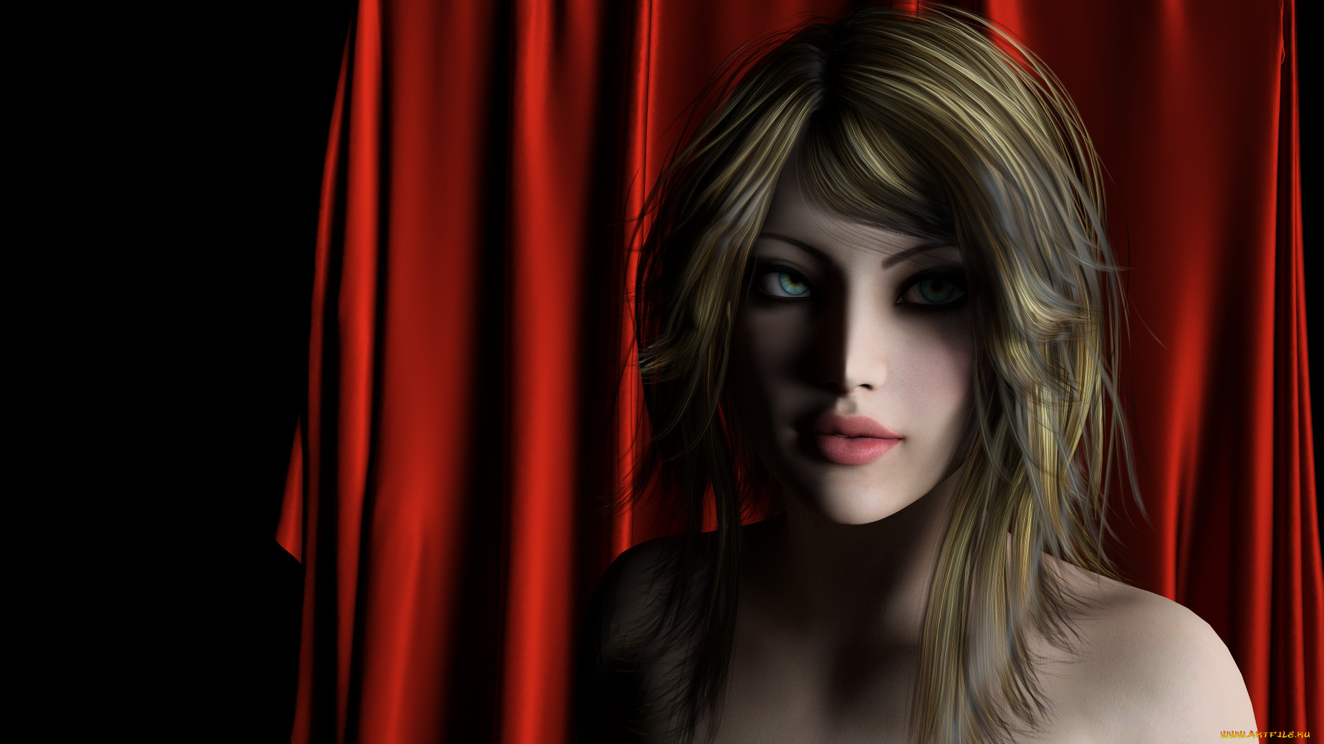 3д, графика, люди, , people, девушка, взгляд, фон