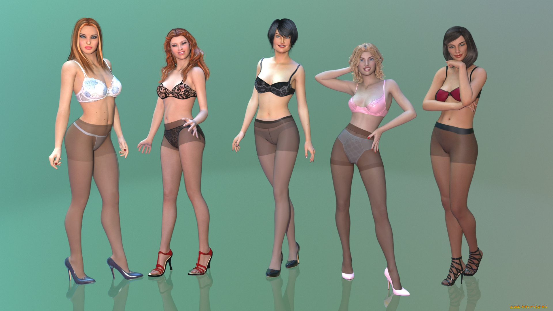 3д, графика, люди, , people, девушки, взгляд, фон