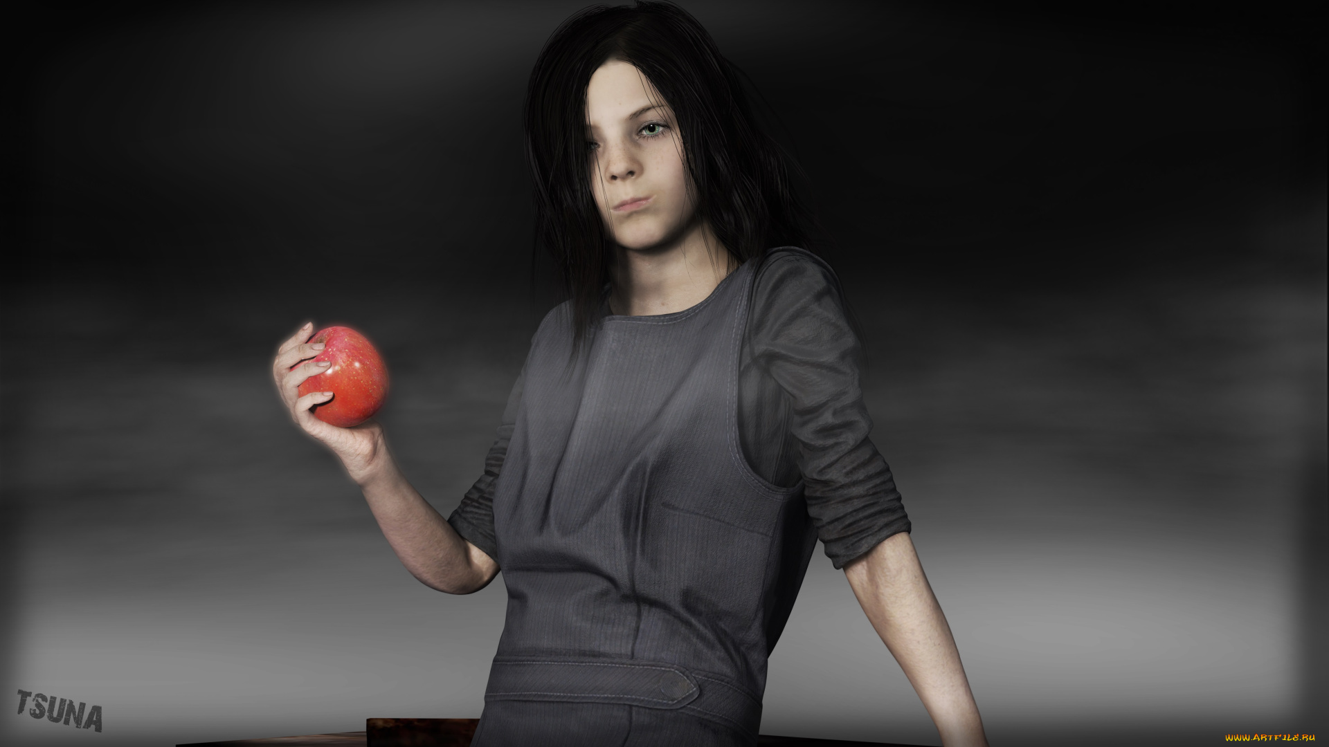 3д, графика, люди, , people, взгляд, фон, девушка