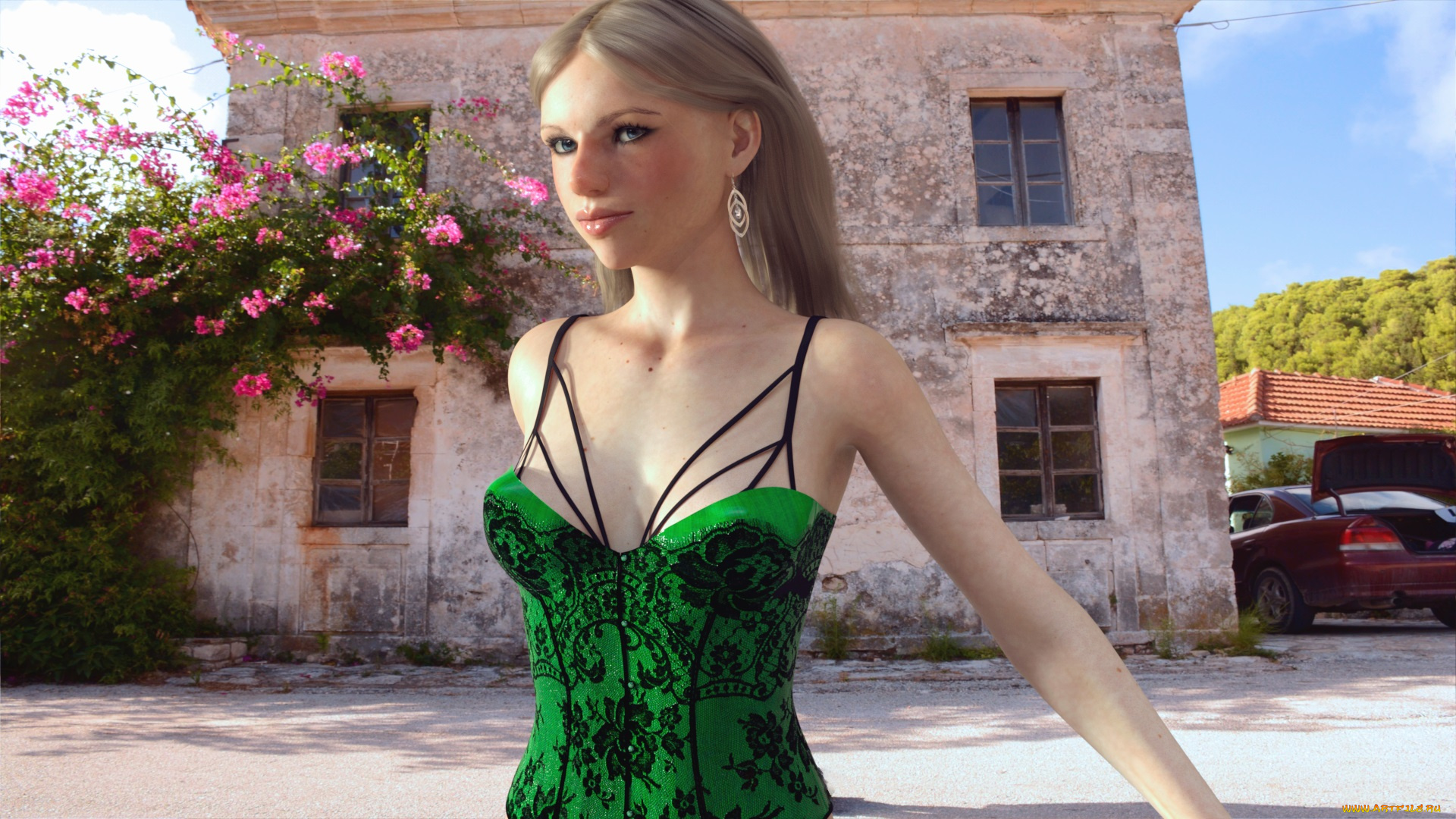 3д, графика, люди, , people, взгляд, фон, девушка