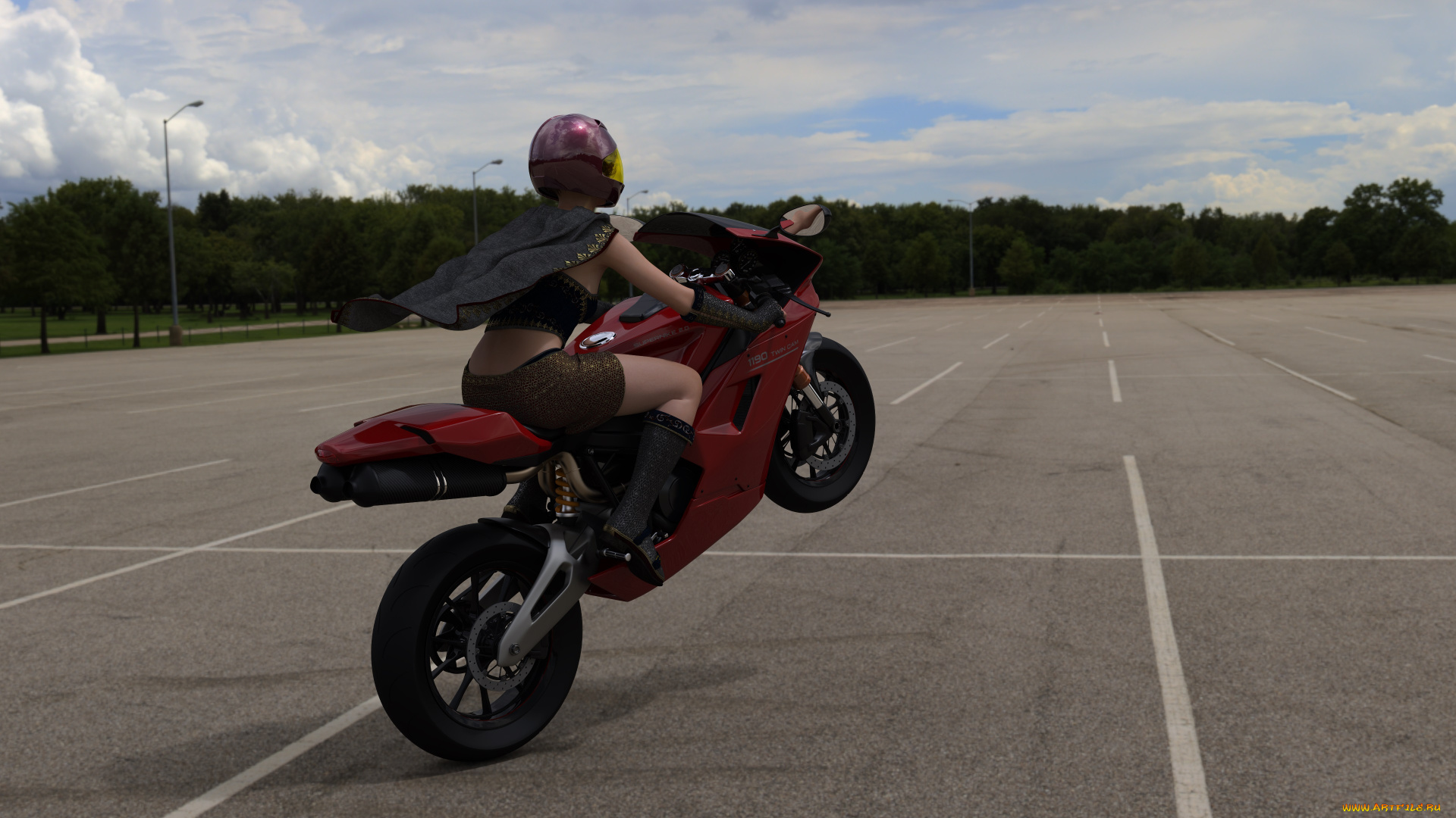 3д, графика, люди-авто, мото, , people-, car, , , moto, девушка, взгляд, фон, мотоцикл