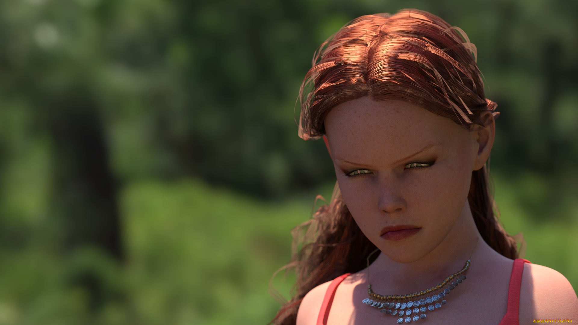 3д, графика, портрет, , portraits, девушка, фон, взгляд