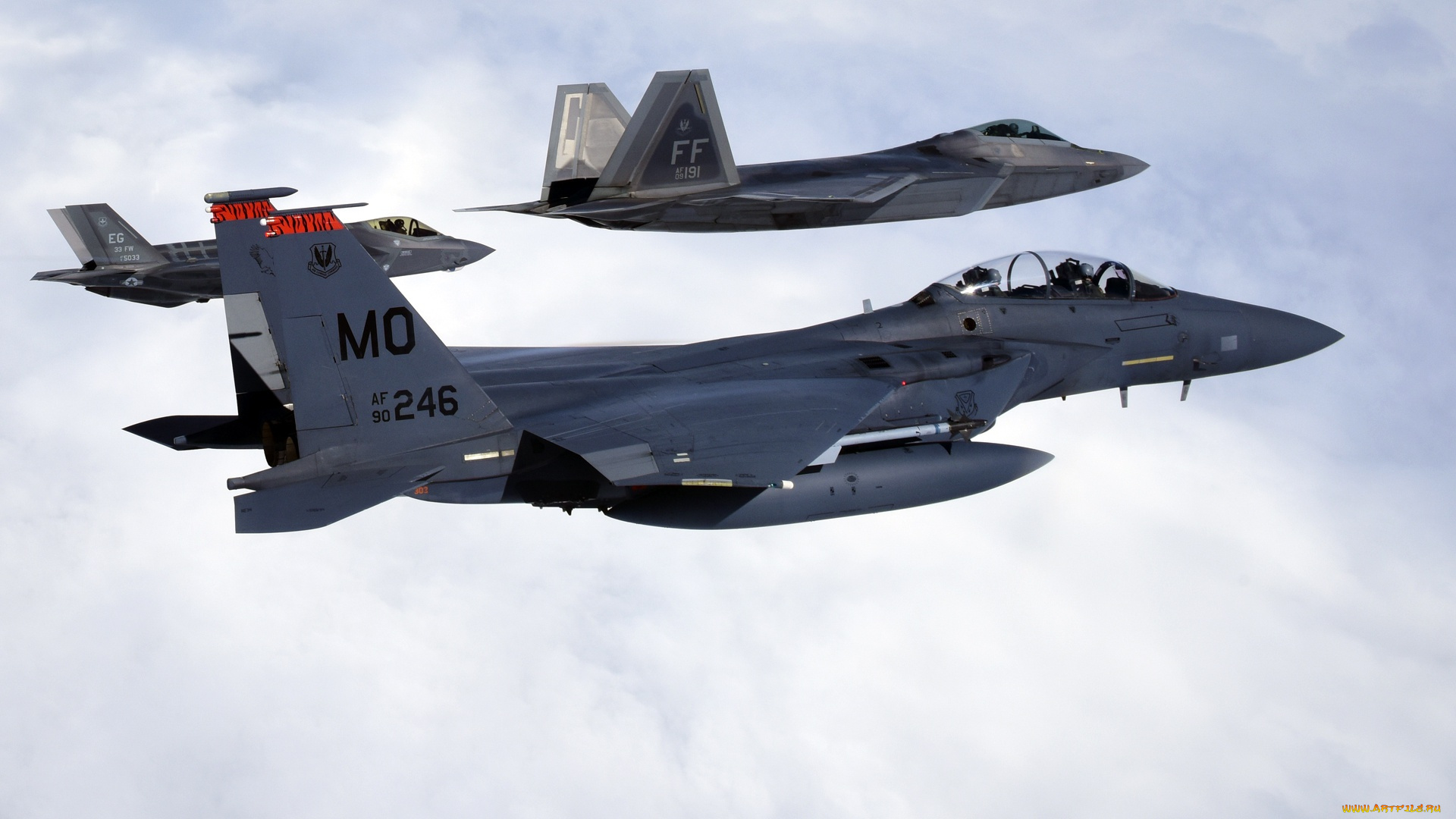 авиация, боевые, самолёты, f-22, raptor, f-15, ввс, сша, lightning, ii, f-35, strike, eagle, air, force