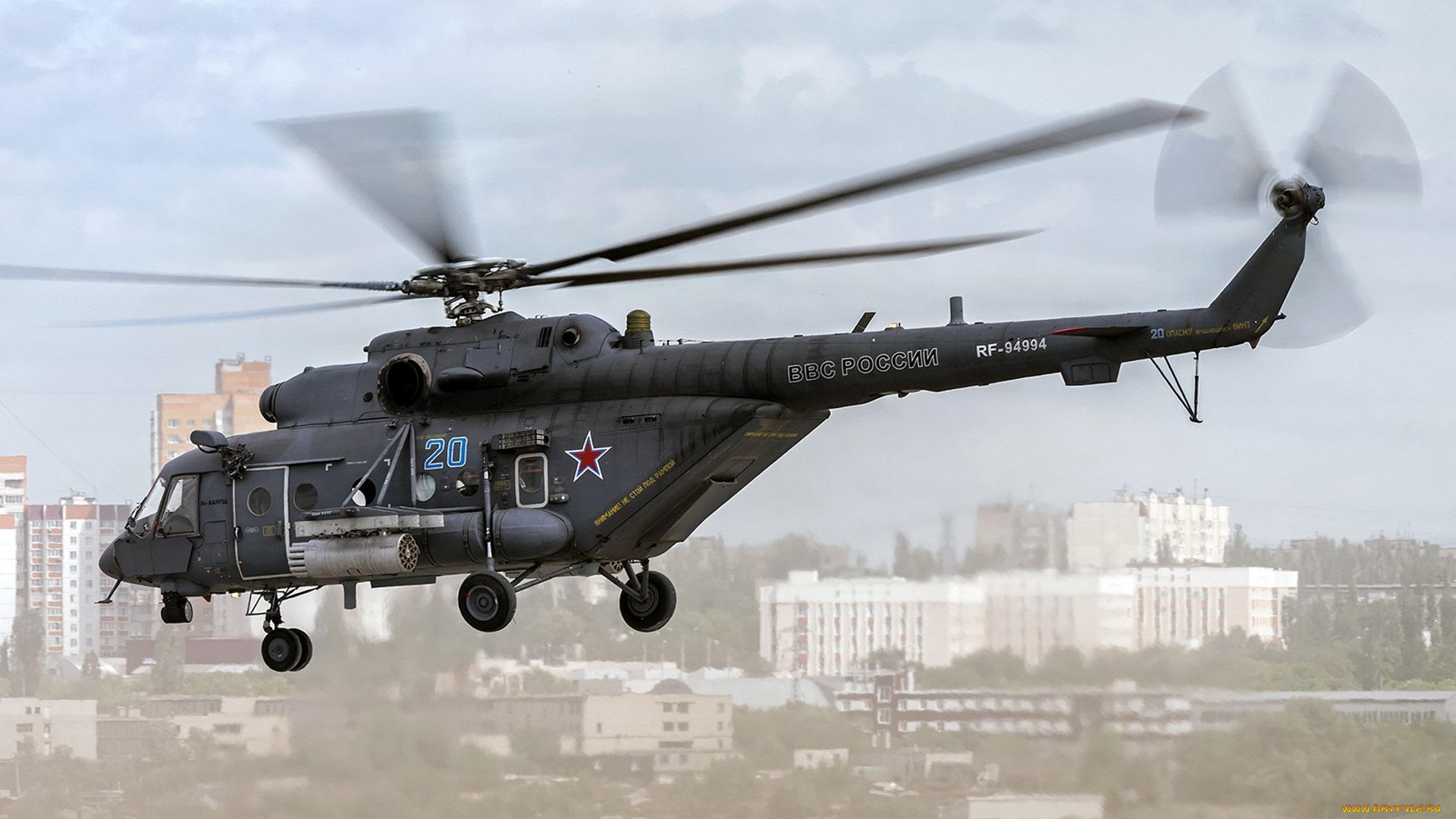 авиация, вертолёты, ввс, россии, mi-8, ми-8амтш, вертолёт, летит, ми-8