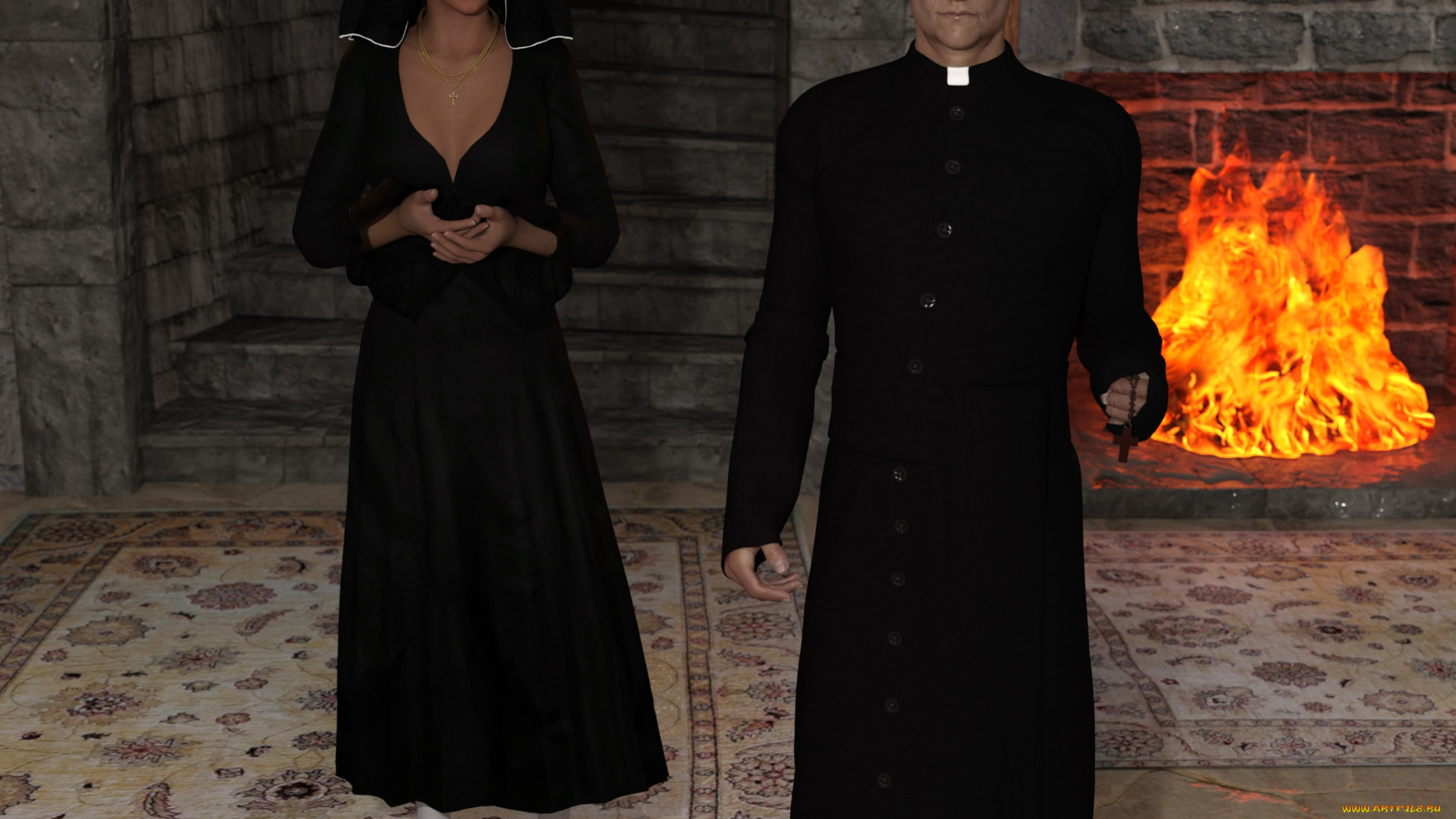 berberia, 3д, графика, фантазия, , fantasy, фон, девушка, взгляд