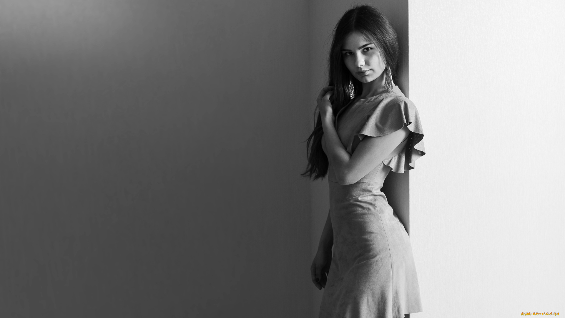 девушки, -unsort, , Черно-белые, обои, мурат, кужахметов, монохромный, модель, женщины