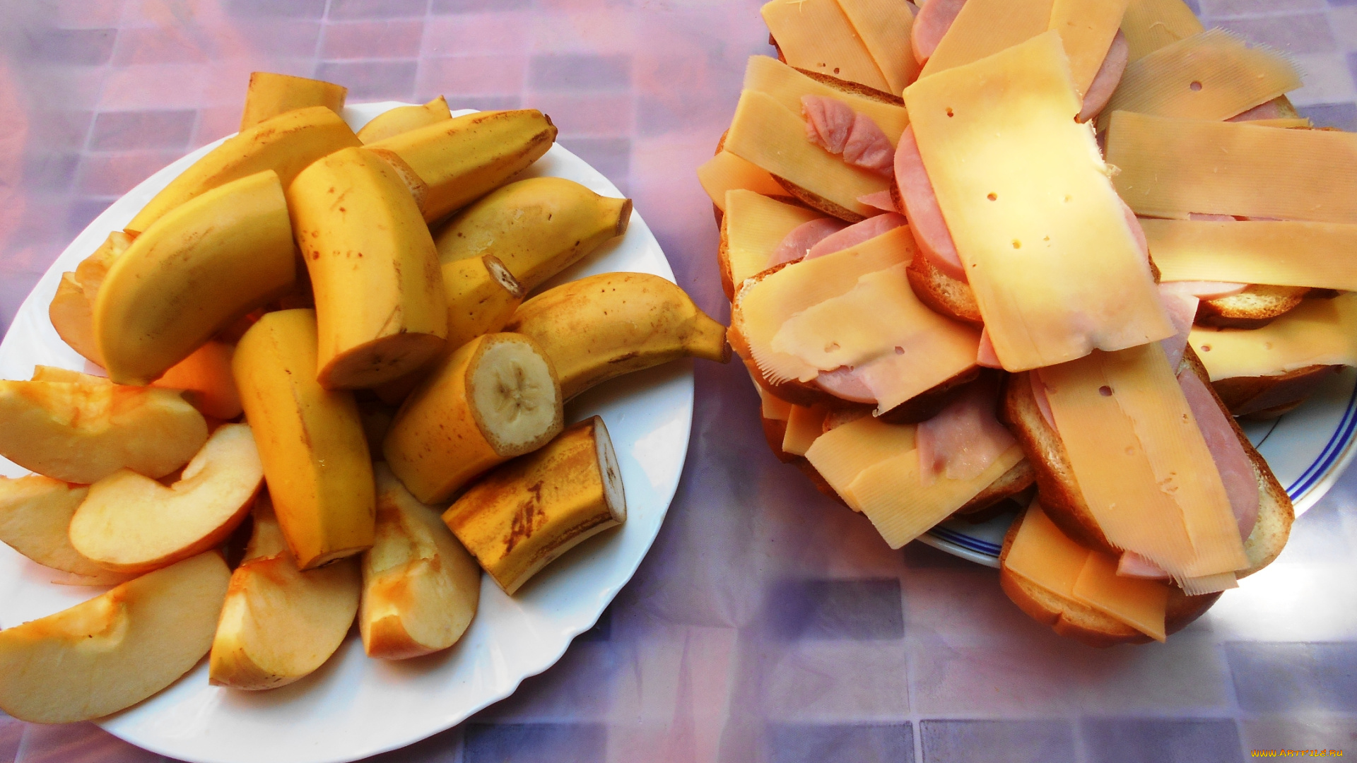 еда, бутерброды, , гамбургеры, , канапе, колбаса, хлеб, сыр, яблоки, бананы