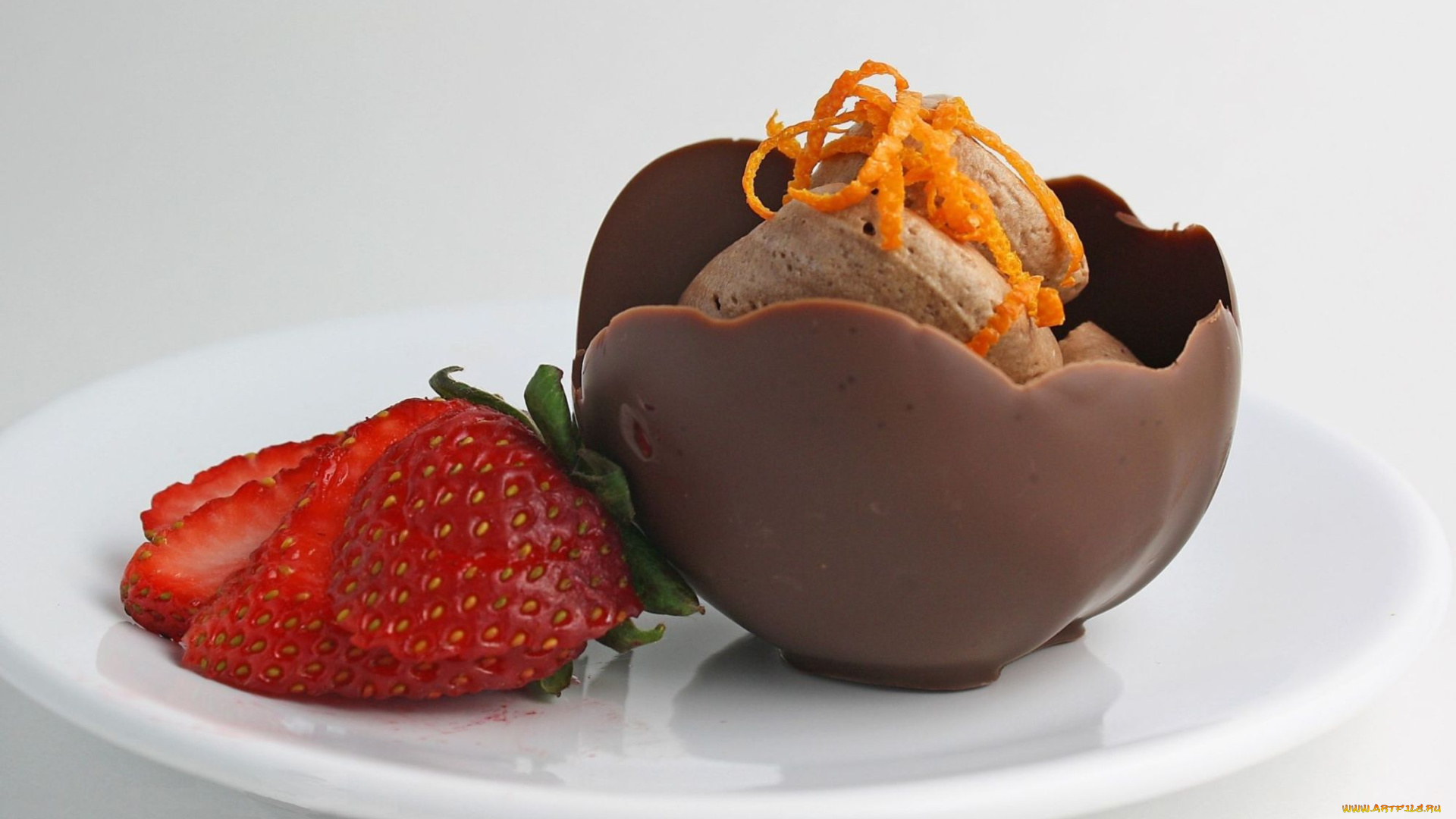 еда, мороженое, , десерты, тарелка, клубника, шоколад